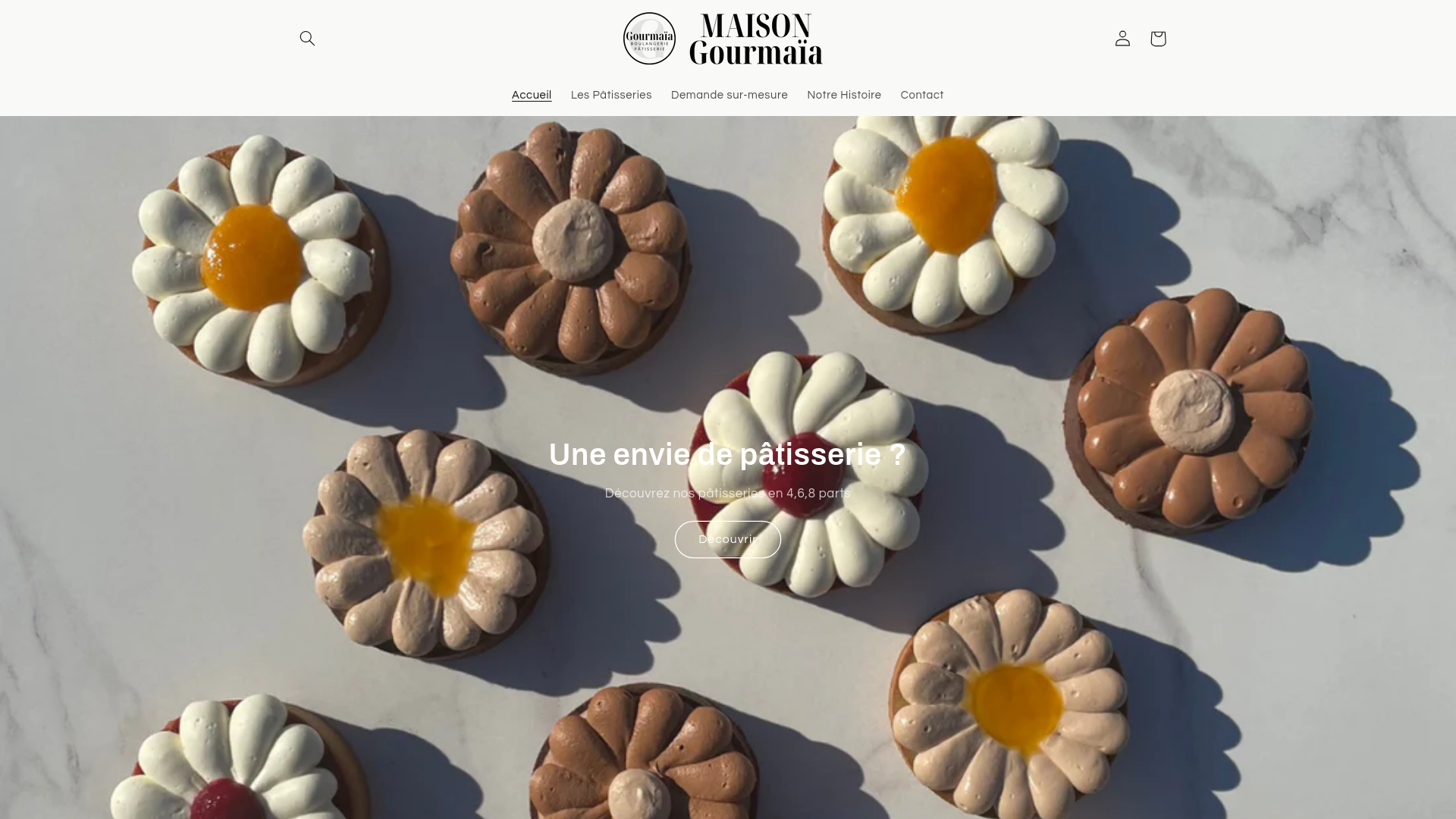 website screenshot of https://maisongourmaia.fr/