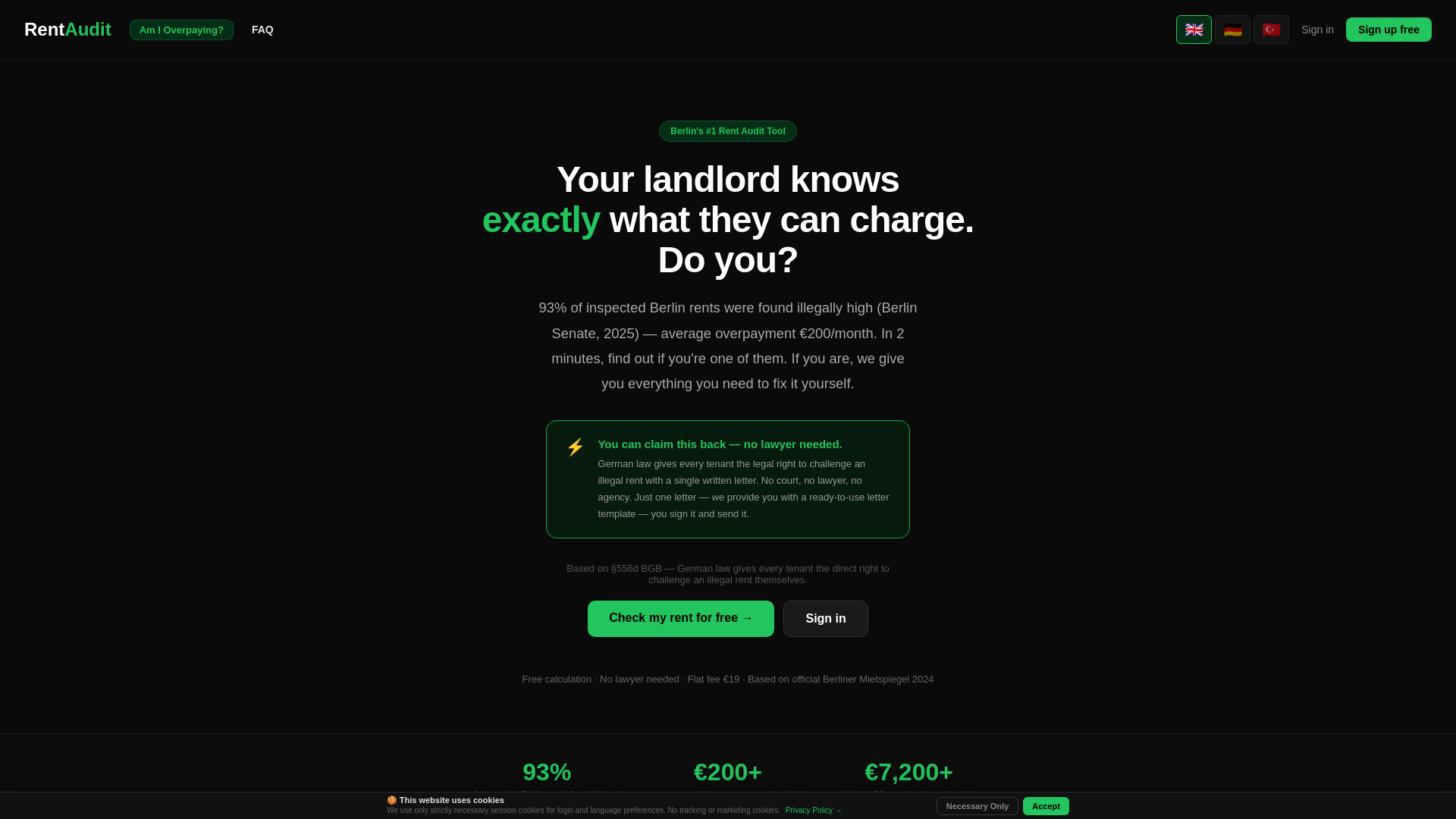 website screenshot of https://rentaudit.de/