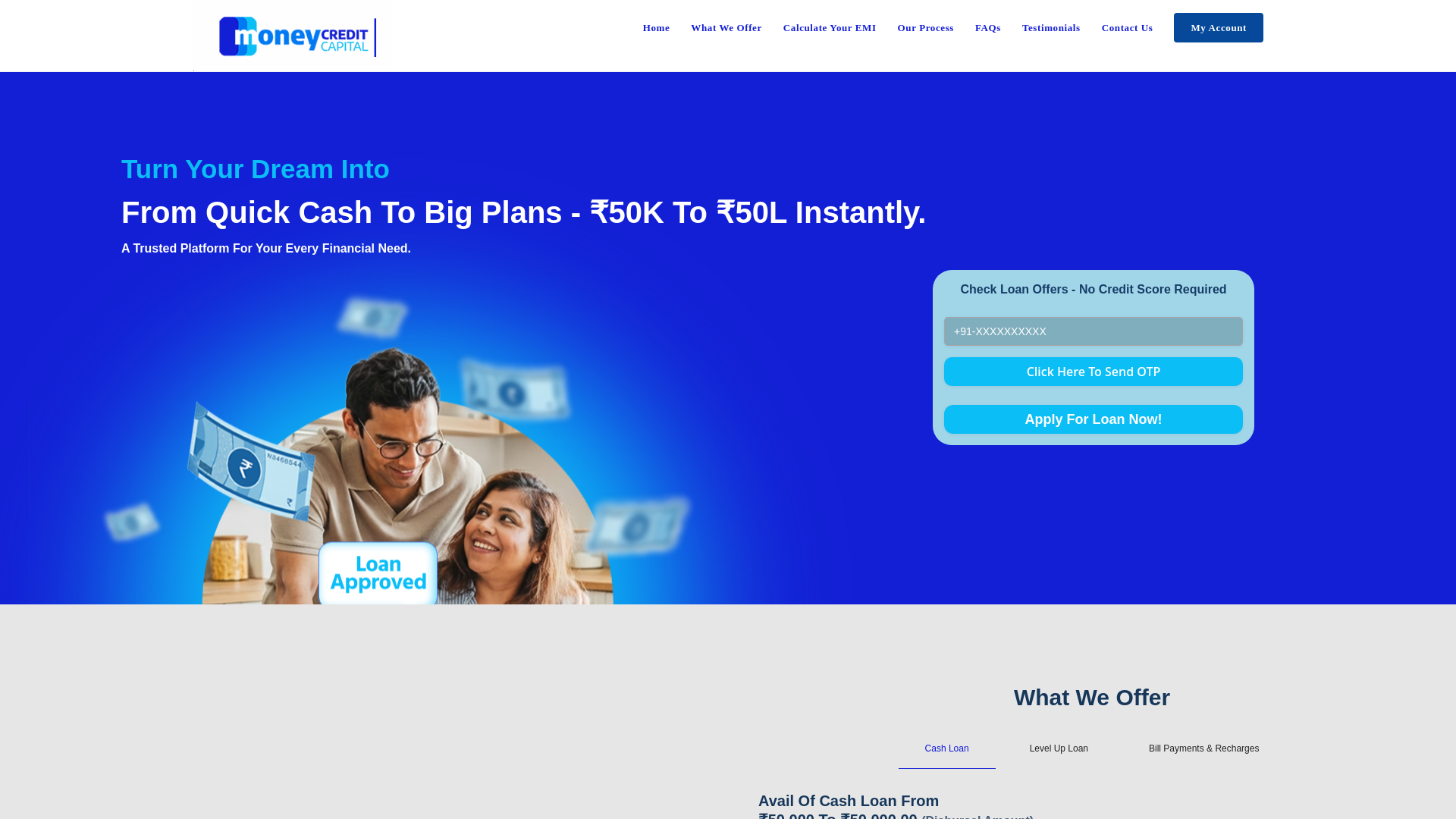 website screenshot of https://moneycreditcapital.com/