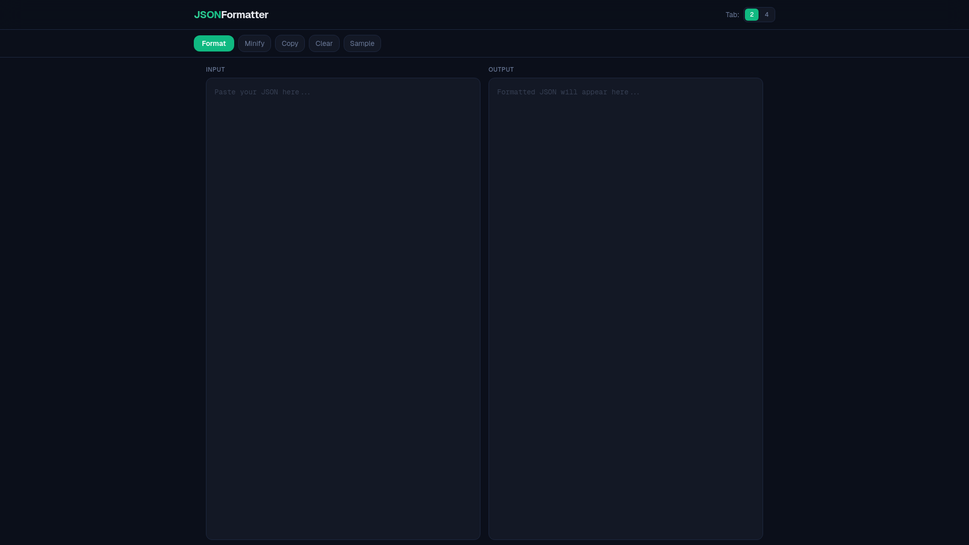 website screenshot of https://jsonformatter-1z2.pages.dev/