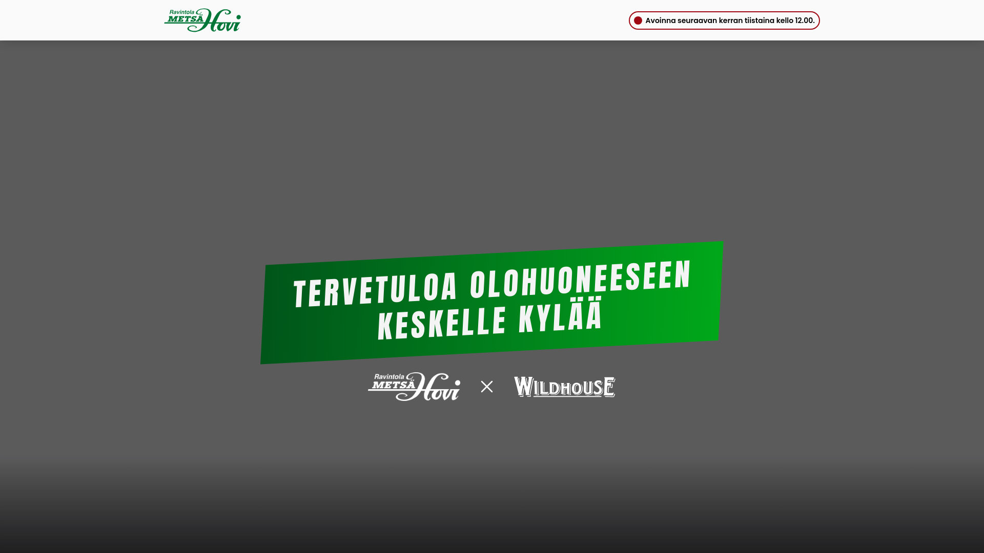 website screenshot of https://ravintolametsahovi.fi