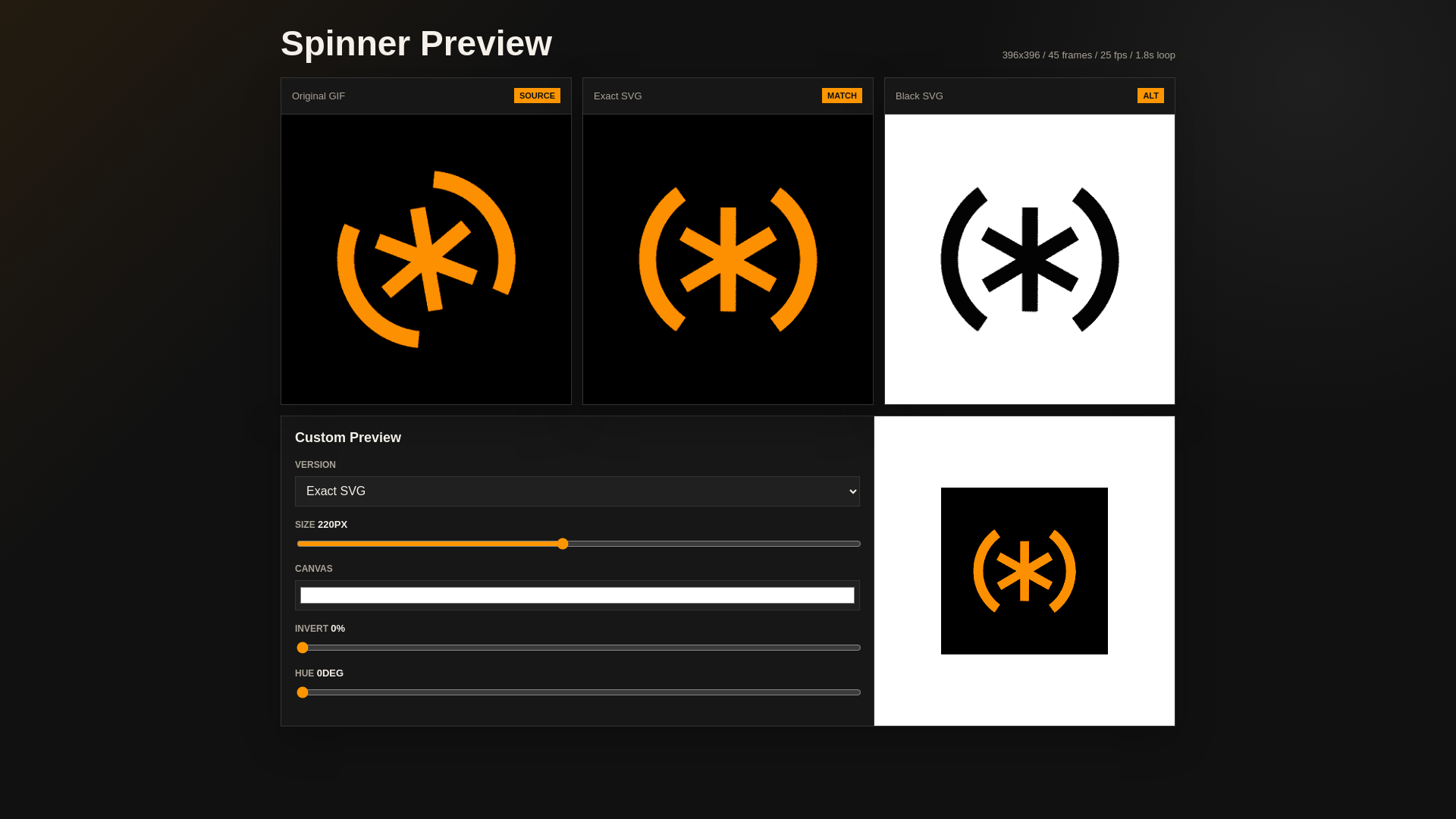 website screenshot of https://spinner-svg-preview.pages.dev/