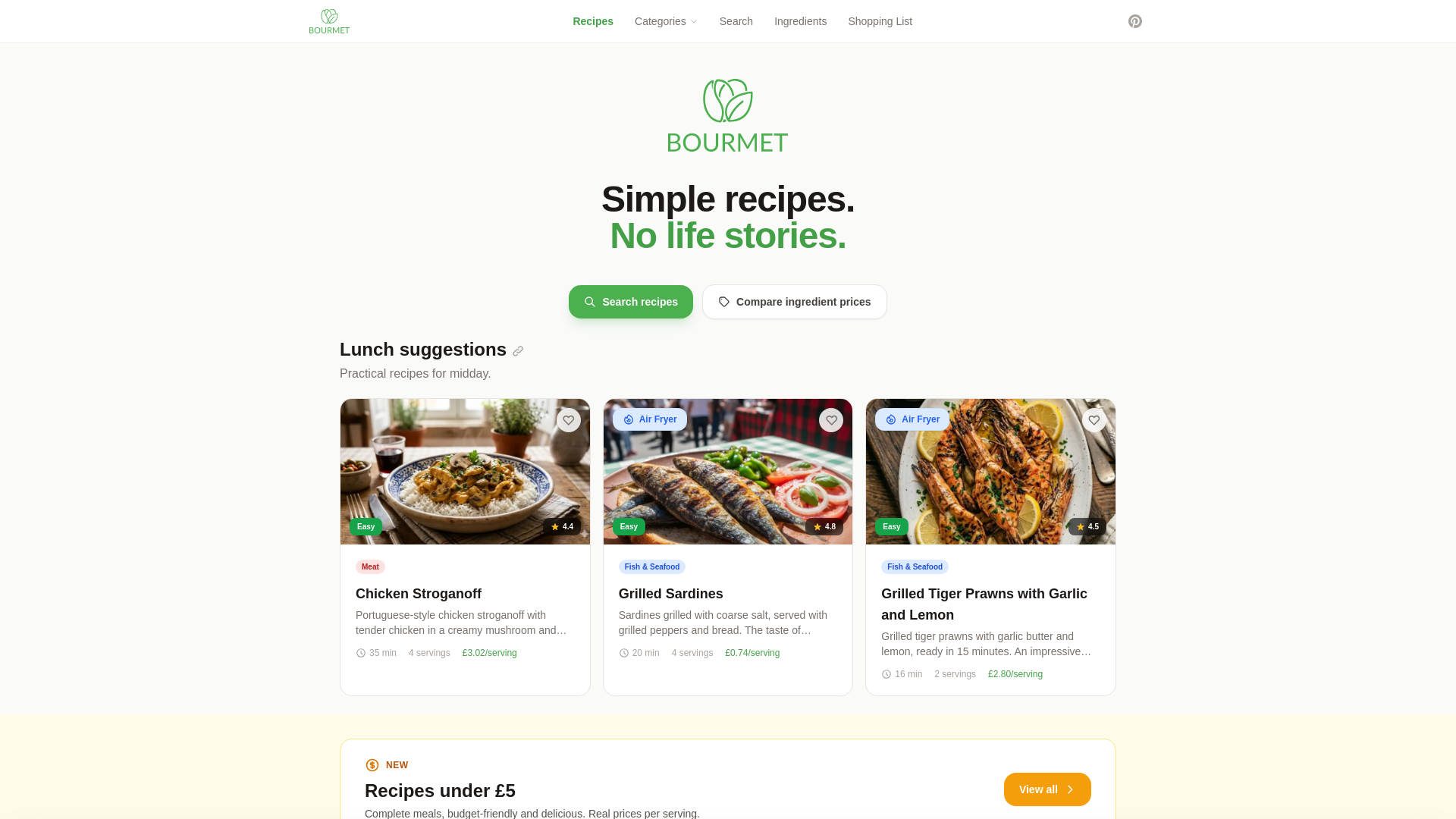 website screenshot of https://bourmet.co.uk/