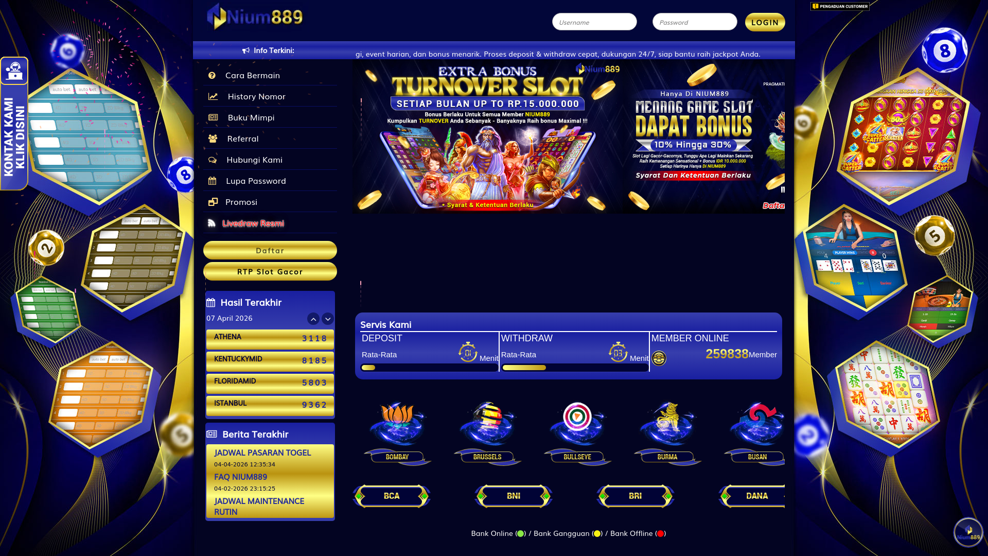 website screenshot of https://nium889esf637.com