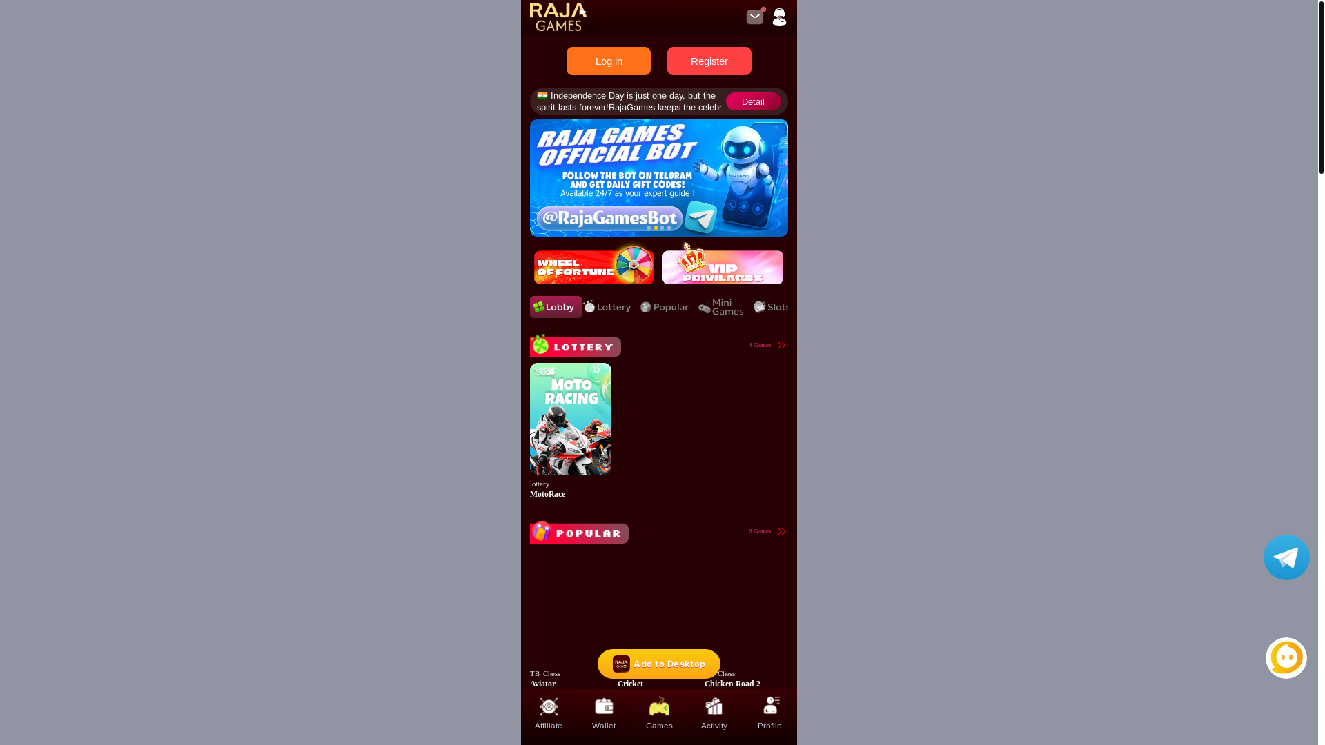 website screenshot of https://rajaland5.com/