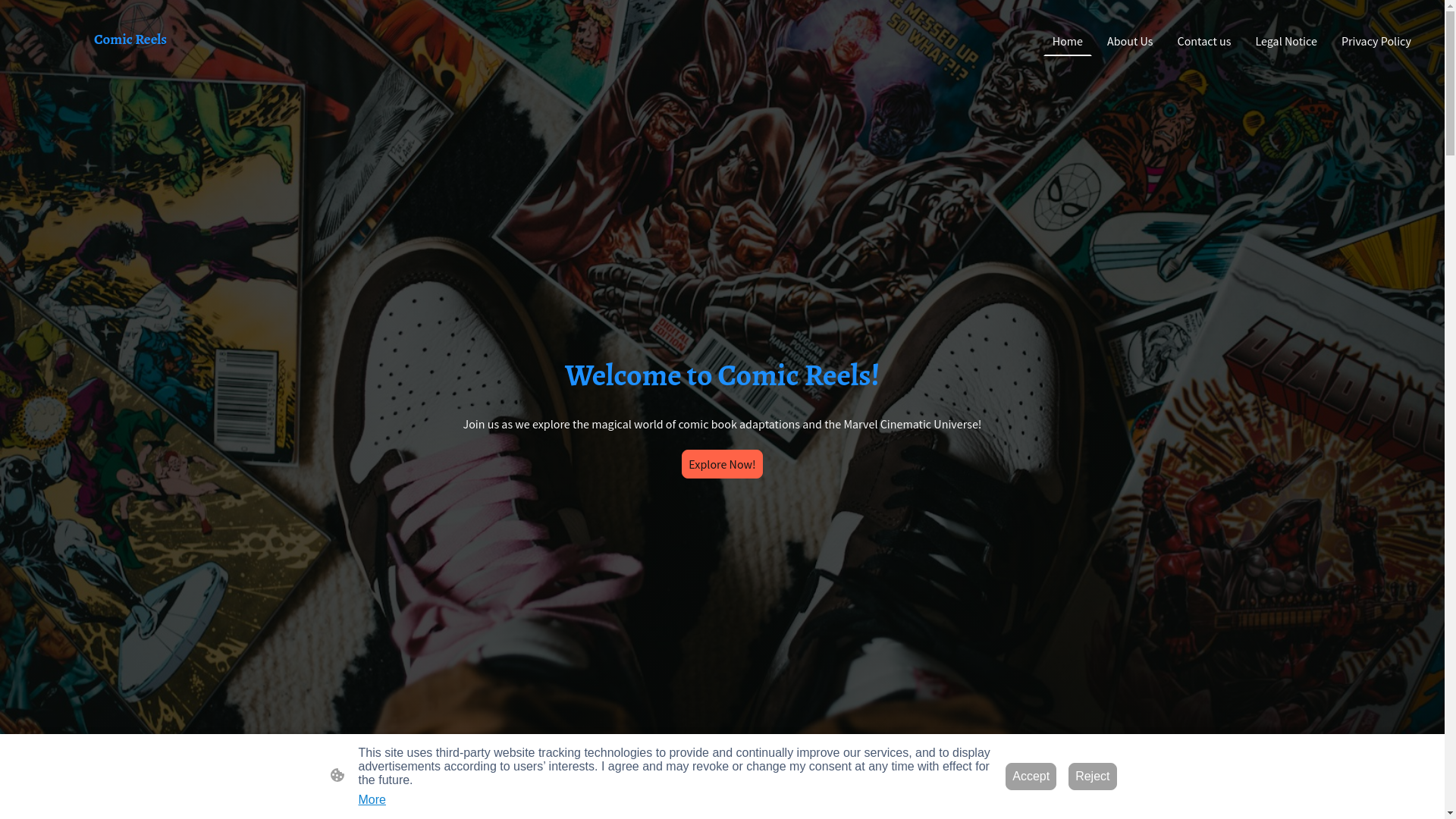 website screenshot of https://comicbookreels.fun/