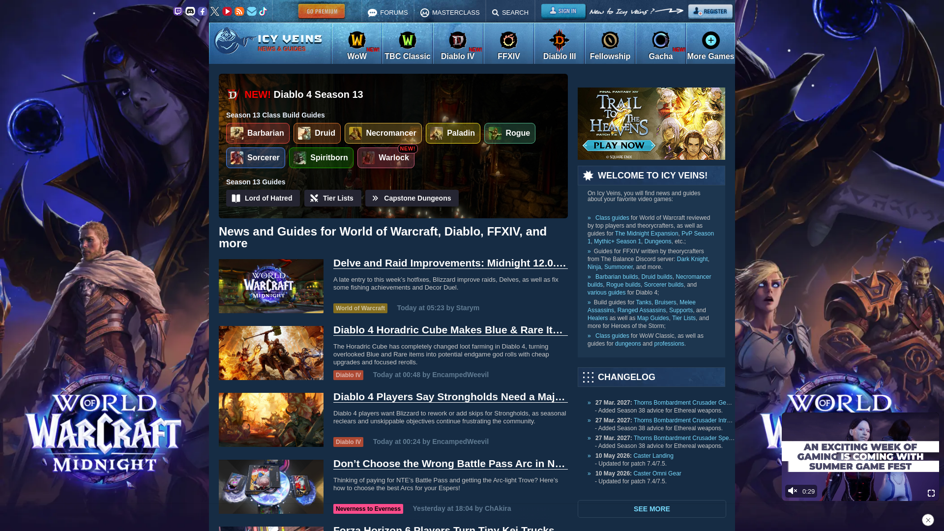 website screenshot of https://www.icy-veins.com/