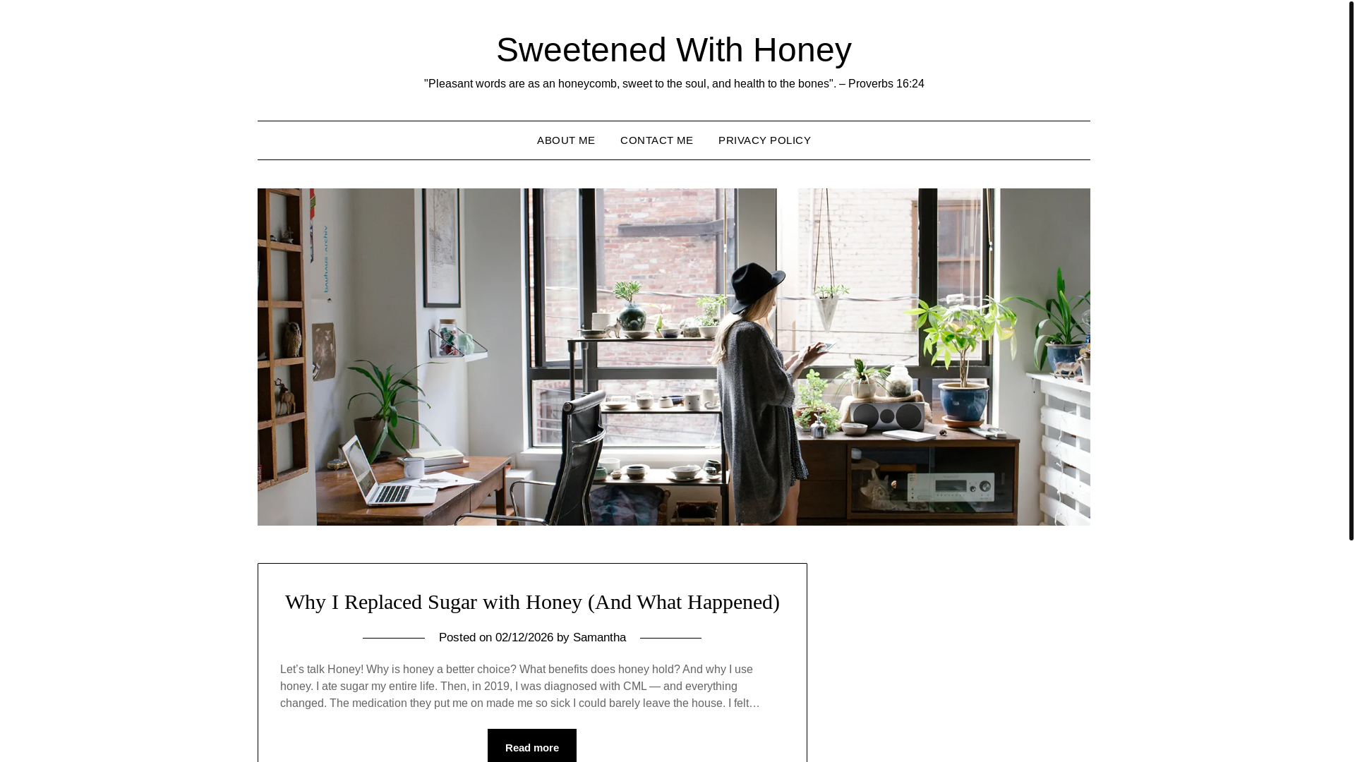 website screenshot of https://sweetenedwhoney.com/