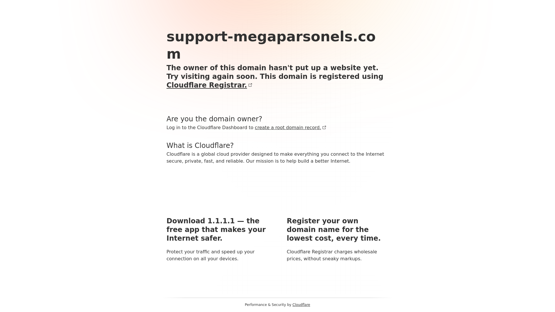 website screenshot of https://support-megaparsonels.com/