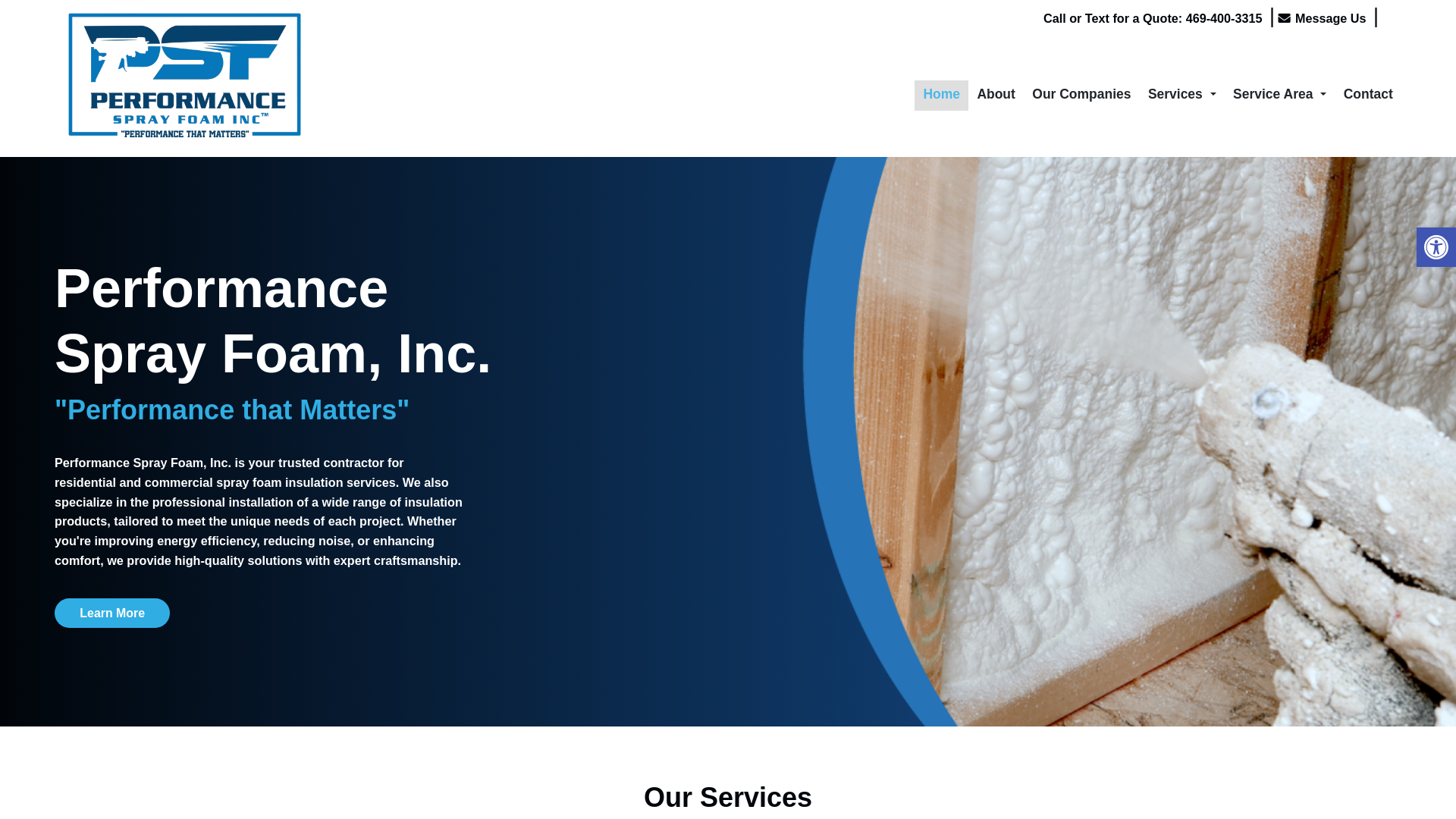 website screenshot of https://austinsprayfoam.net/