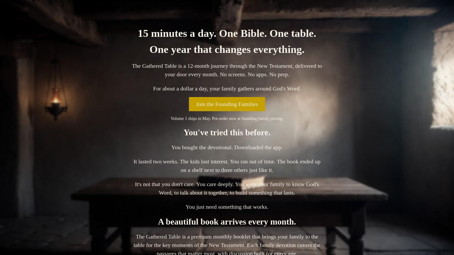 website screenshot of https://thegatheredtable.family