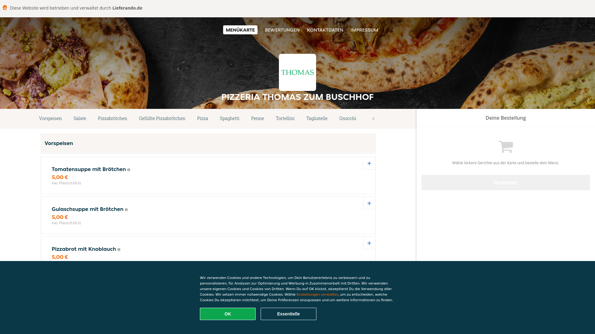 website screenshot of https://pizzeria-thomas-konigswinter.de/