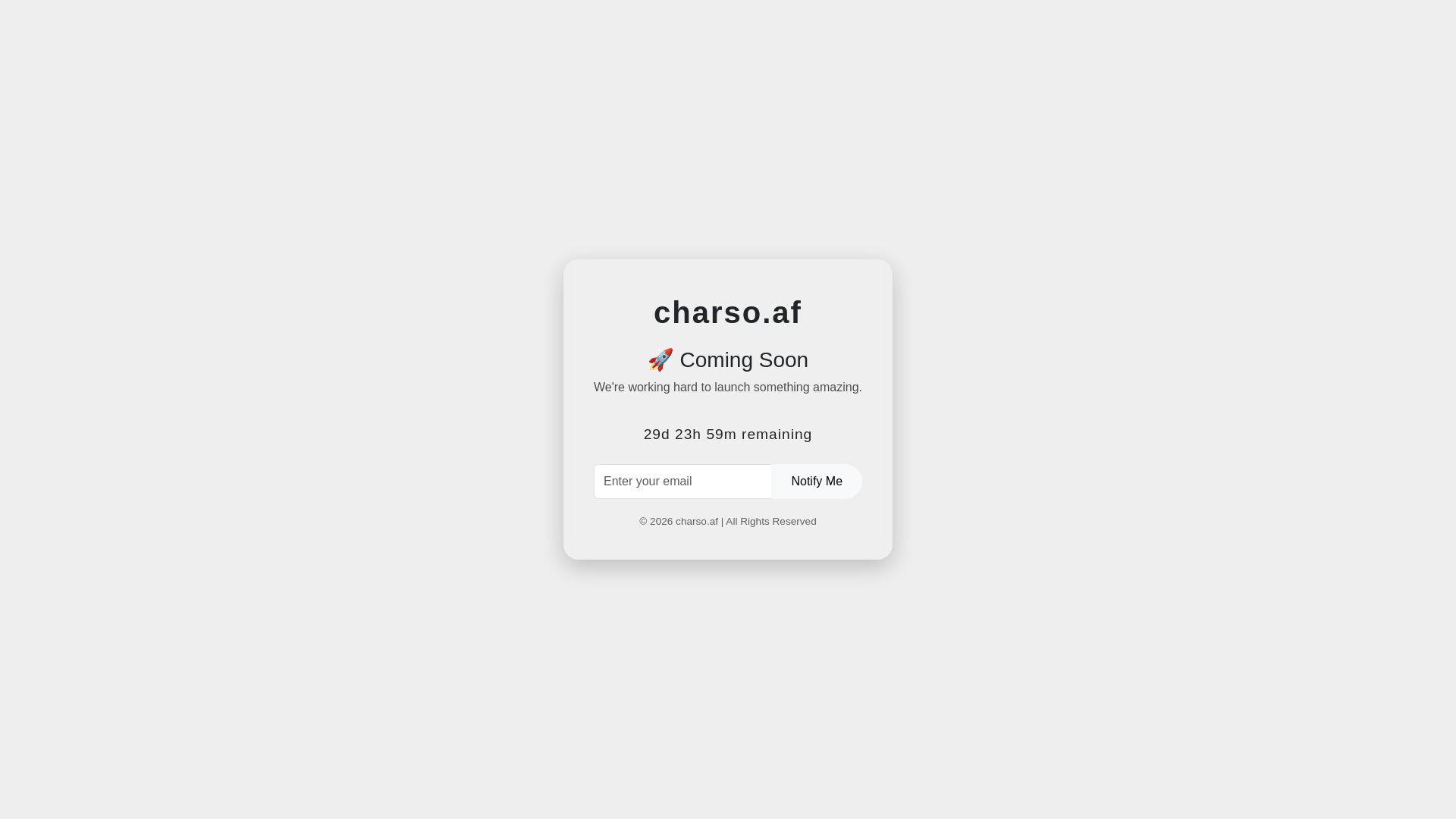 website screenshot of https://charso.af/