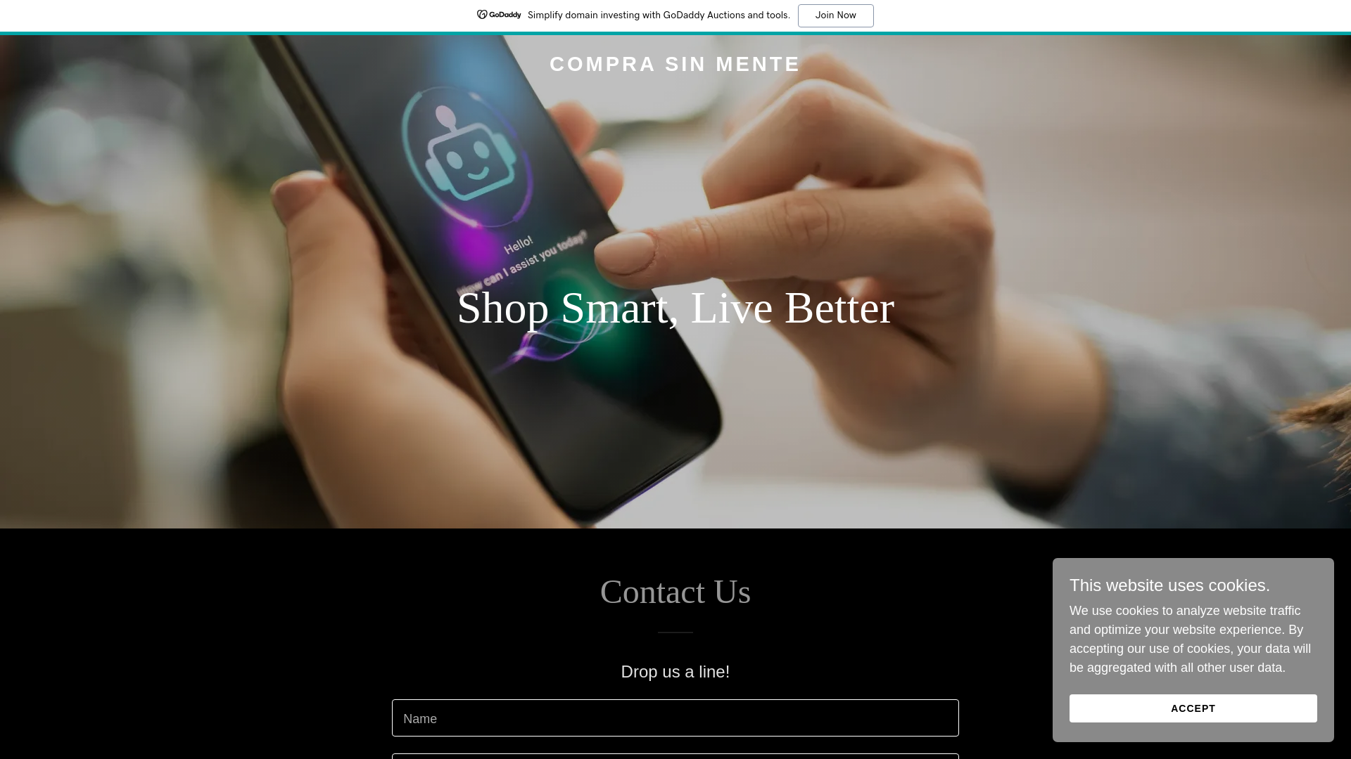 website screenshot of https://comprasinmente.com/