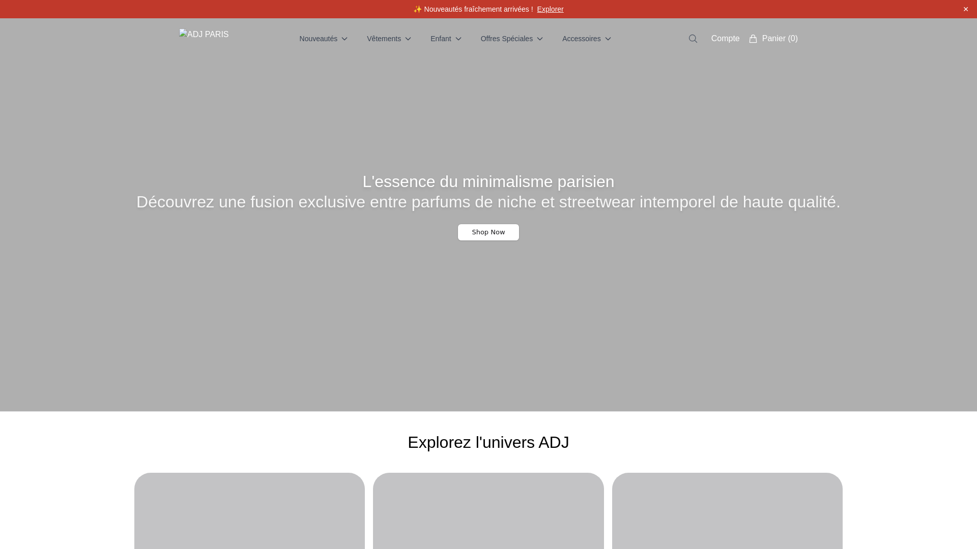 website screenshot of https://myadjparis.shop/