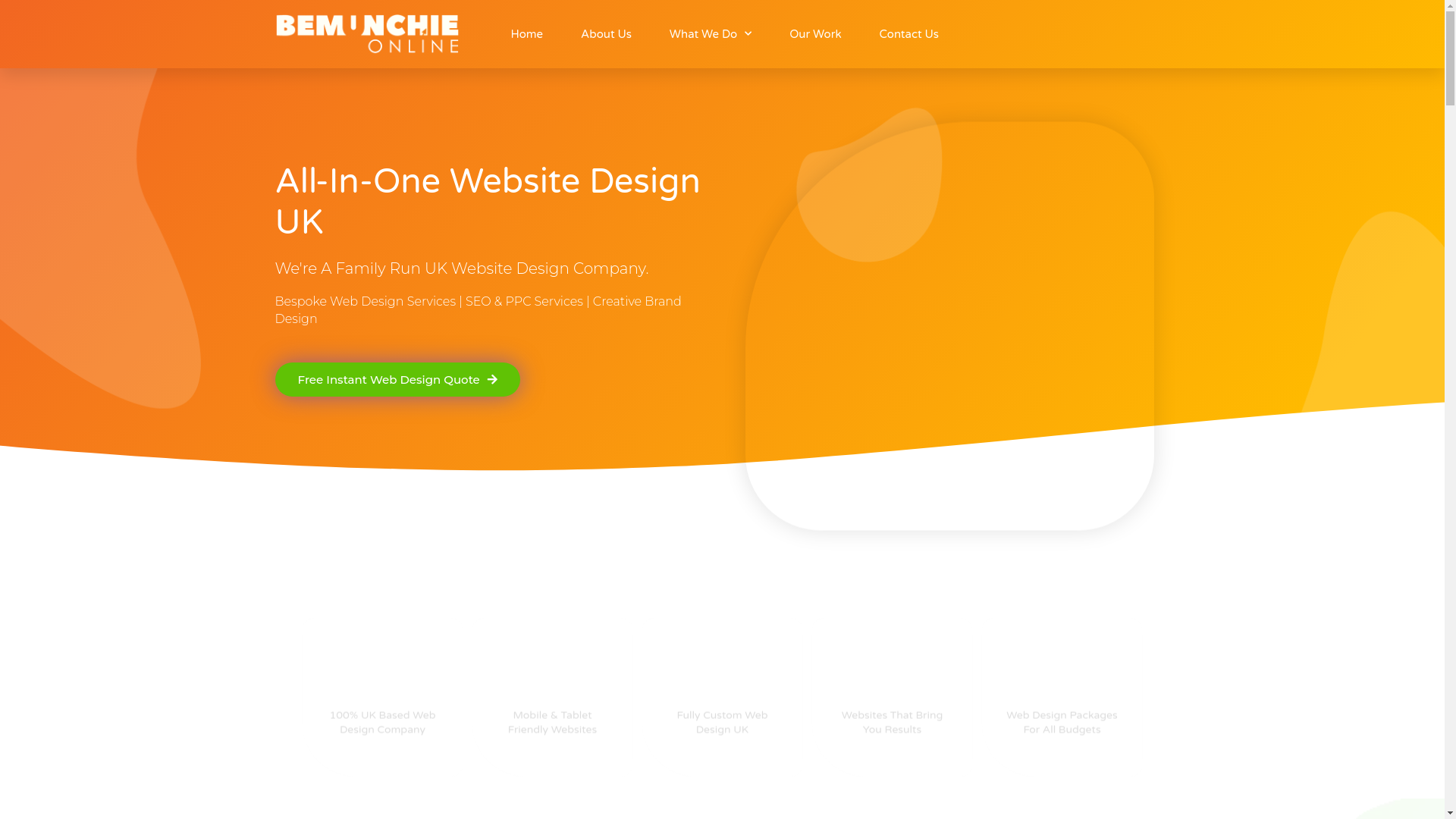 website screenshot of https://trybemunchie.co/