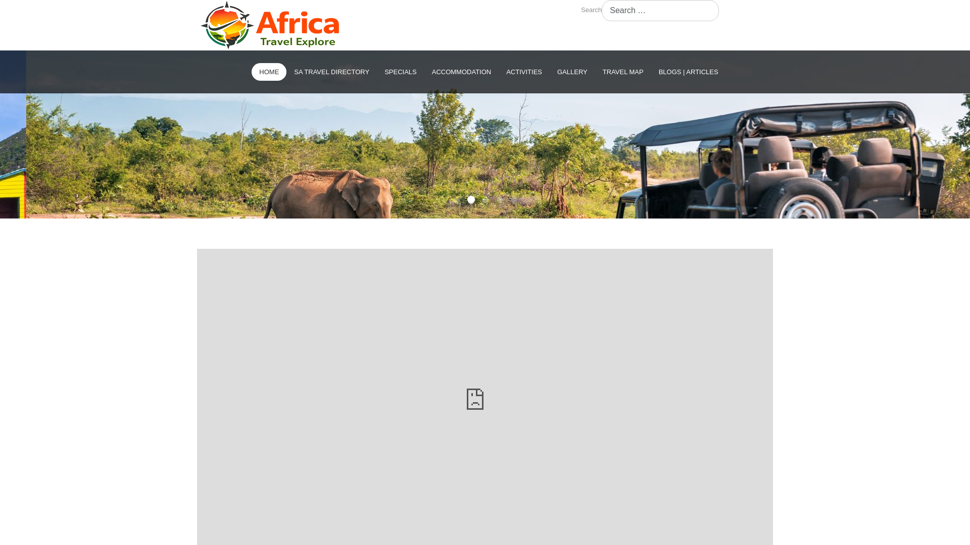 website screenshot of https://africatravelexplore.com/