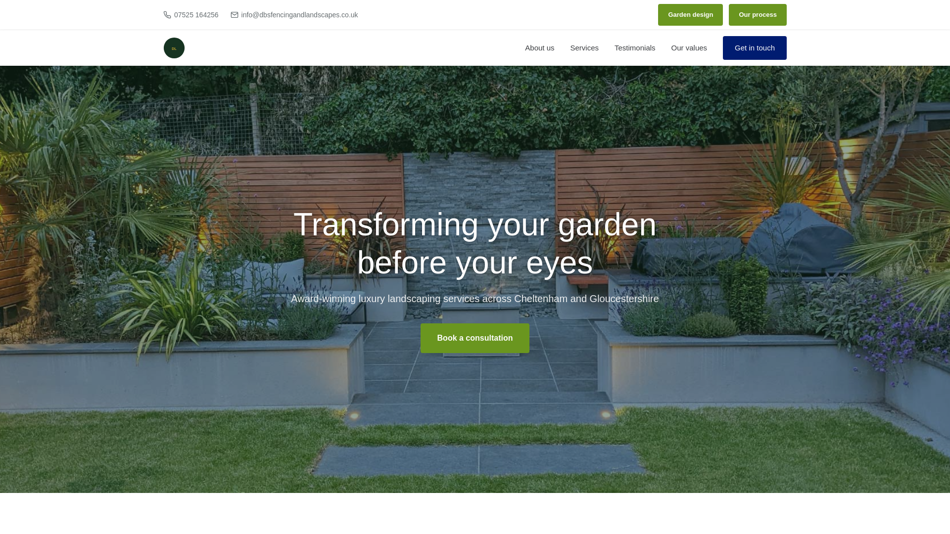 website screenshot of https://dbsfencing-landscapes.pages.dev/