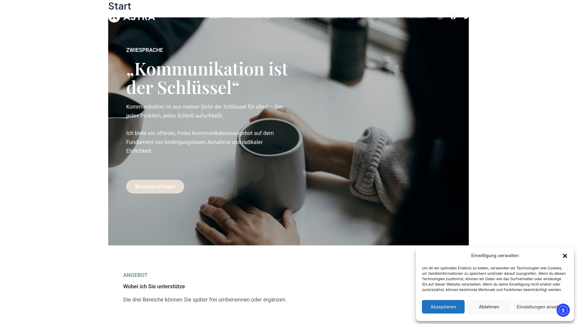 website screenshot of https://zwiesprache.com/