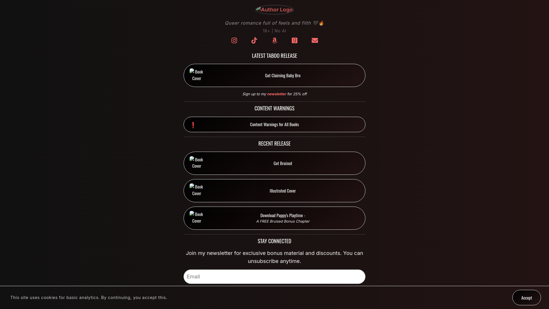 website screenshot of https://allyaveryauthor.pages.dev/