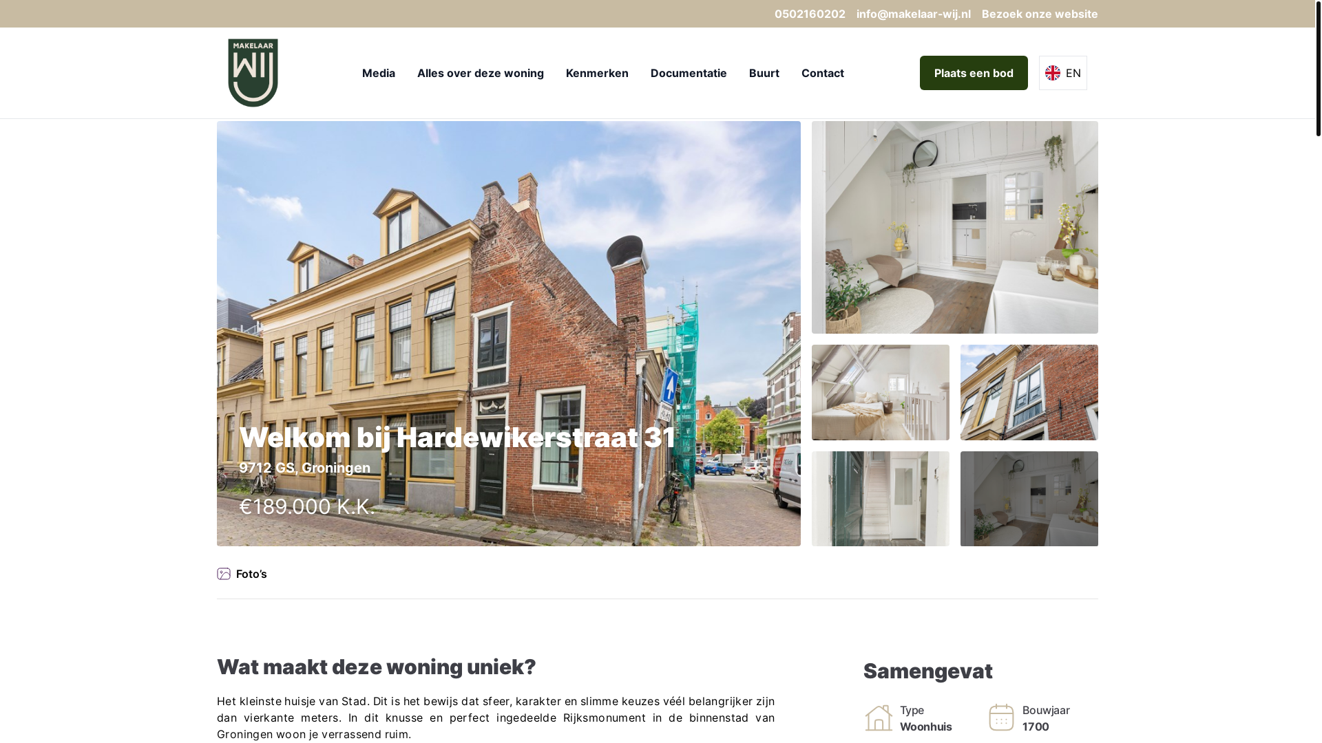 website screenshot of https://hardewikerstraat31.nl/
