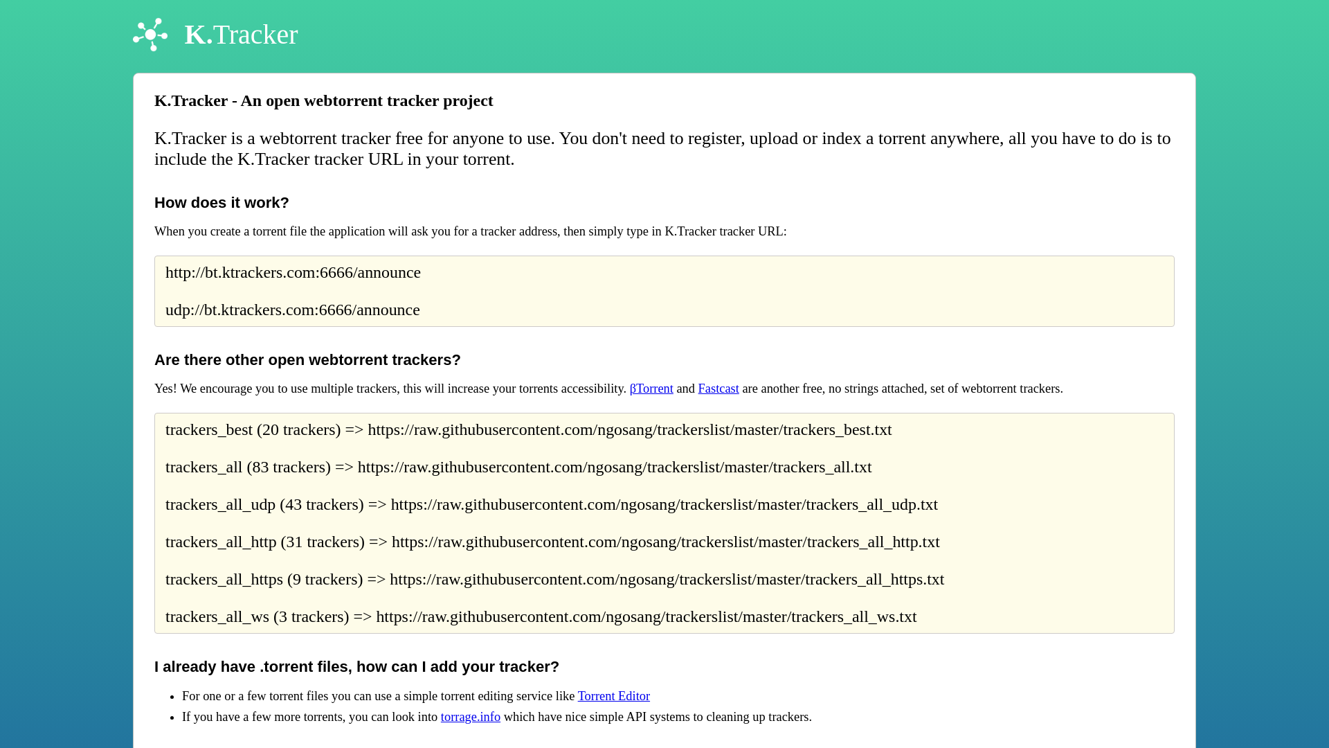 website screenshot of https://KtRACKeRS.com