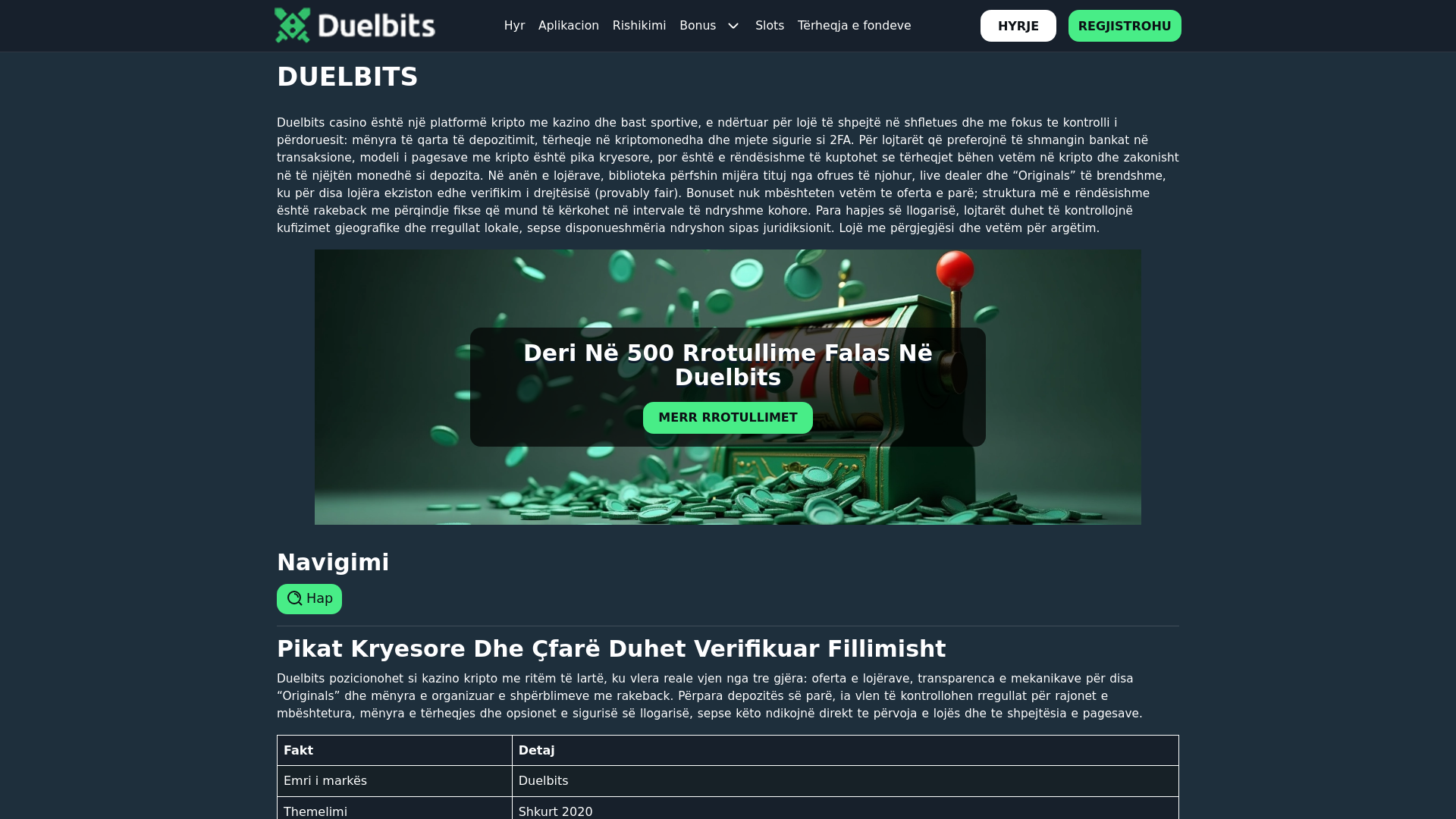website screenshot of https://duelbits-casino.net/