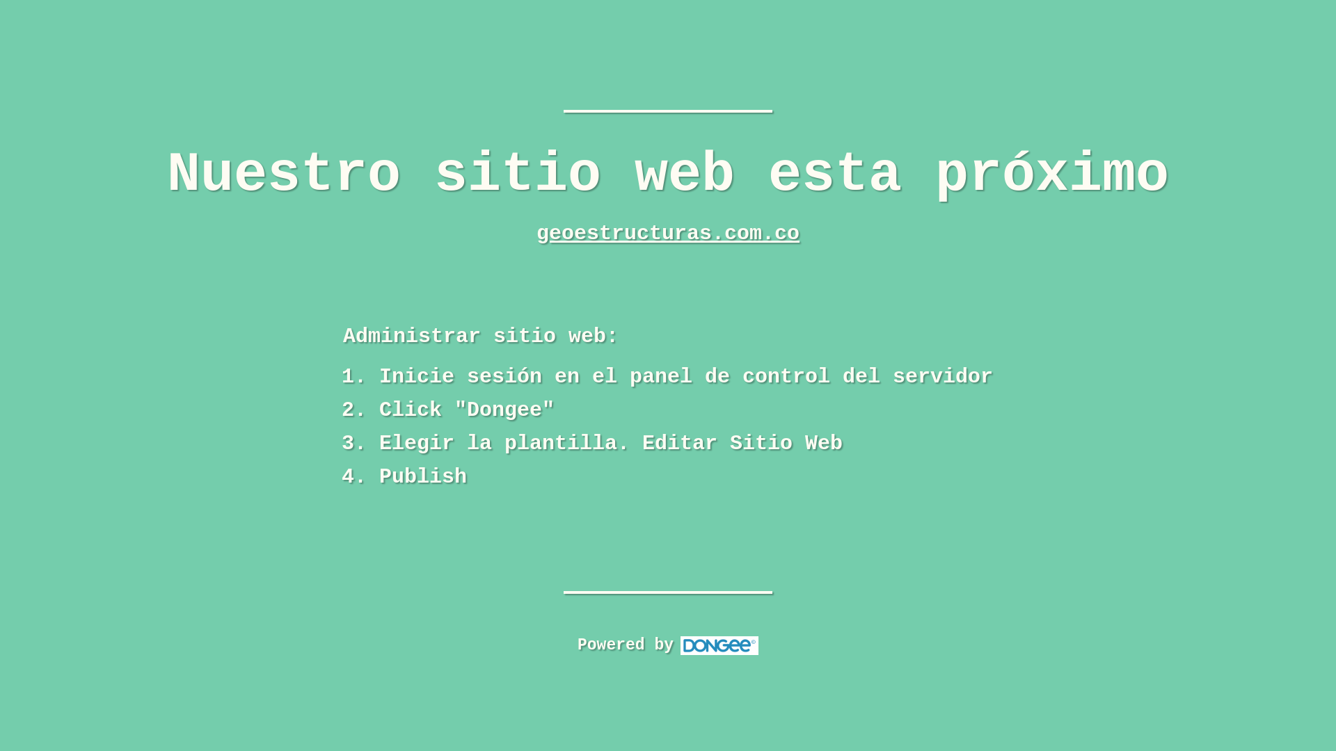 website screenshot of https://geoestructuras.com.co/