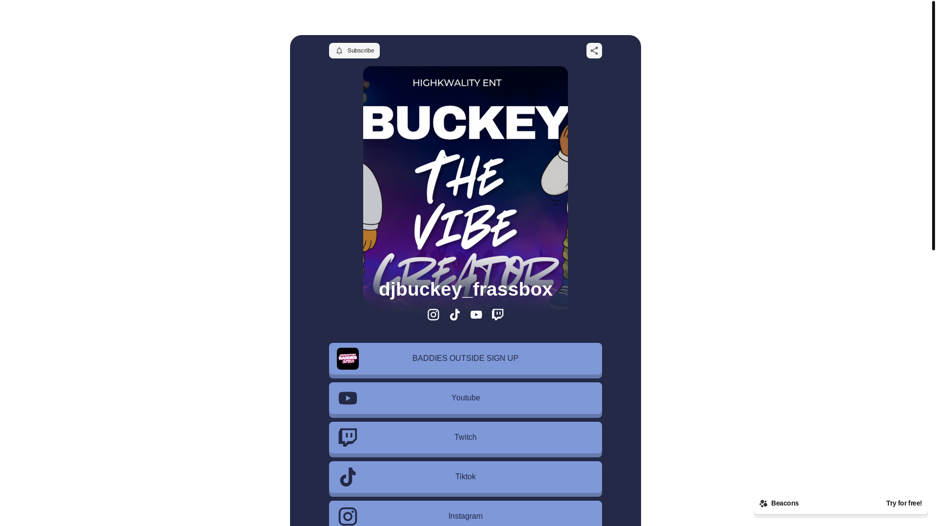 website screenshot of https://djbuckeyfrassbox.com/