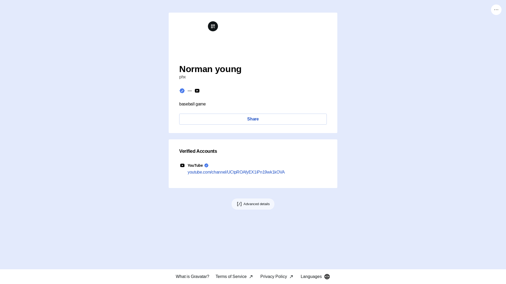 website screenshot of https://normanyoung.link/