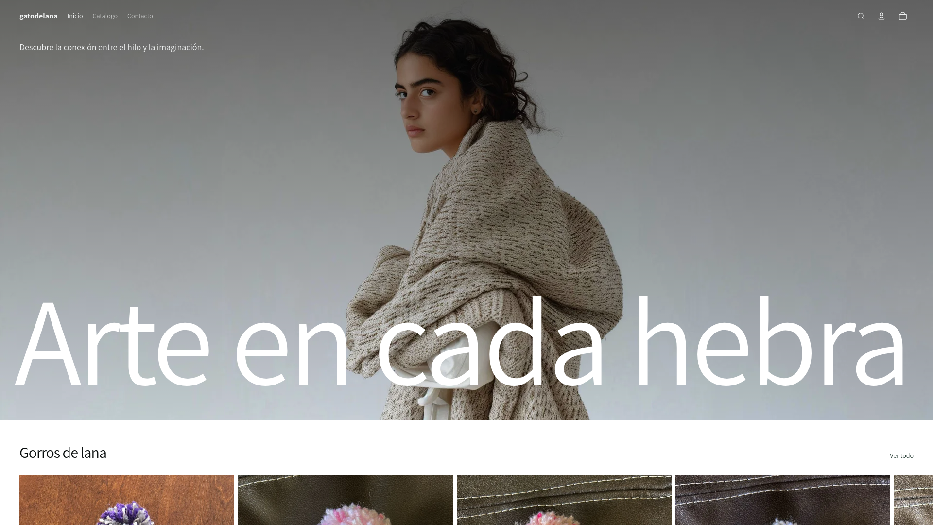 website screenshot of https://gatodelana.cl/