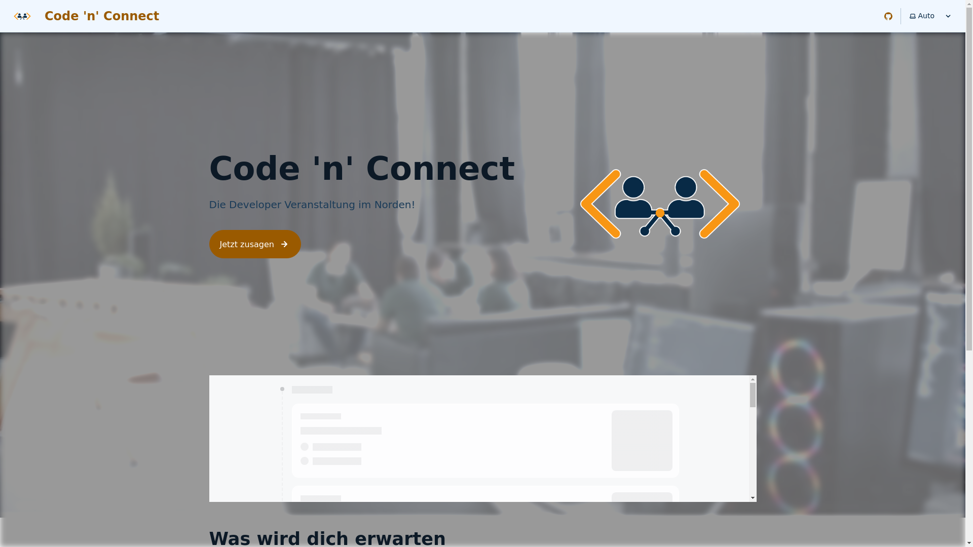 website screenshot of https://code-n-connect.de/