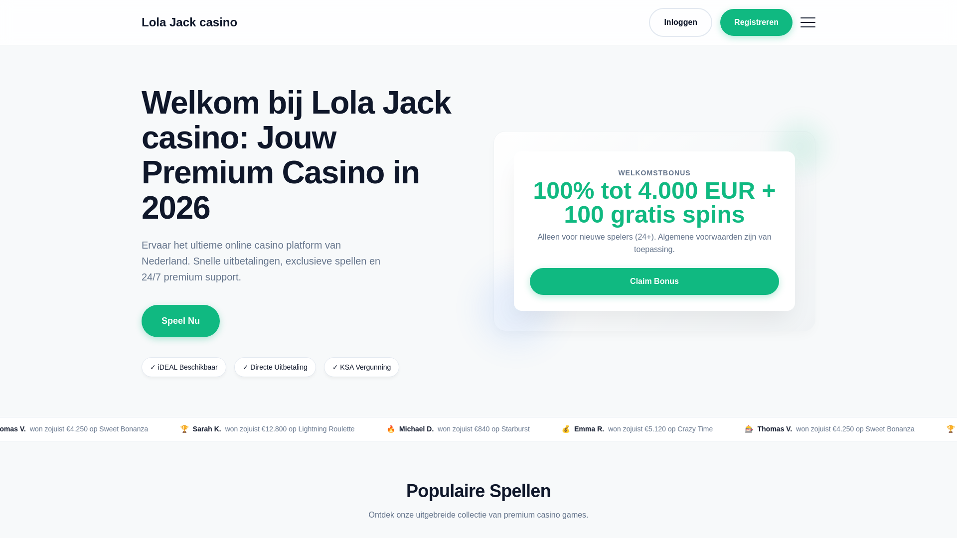 website screenshot of https://lola-jack-casino.nl/