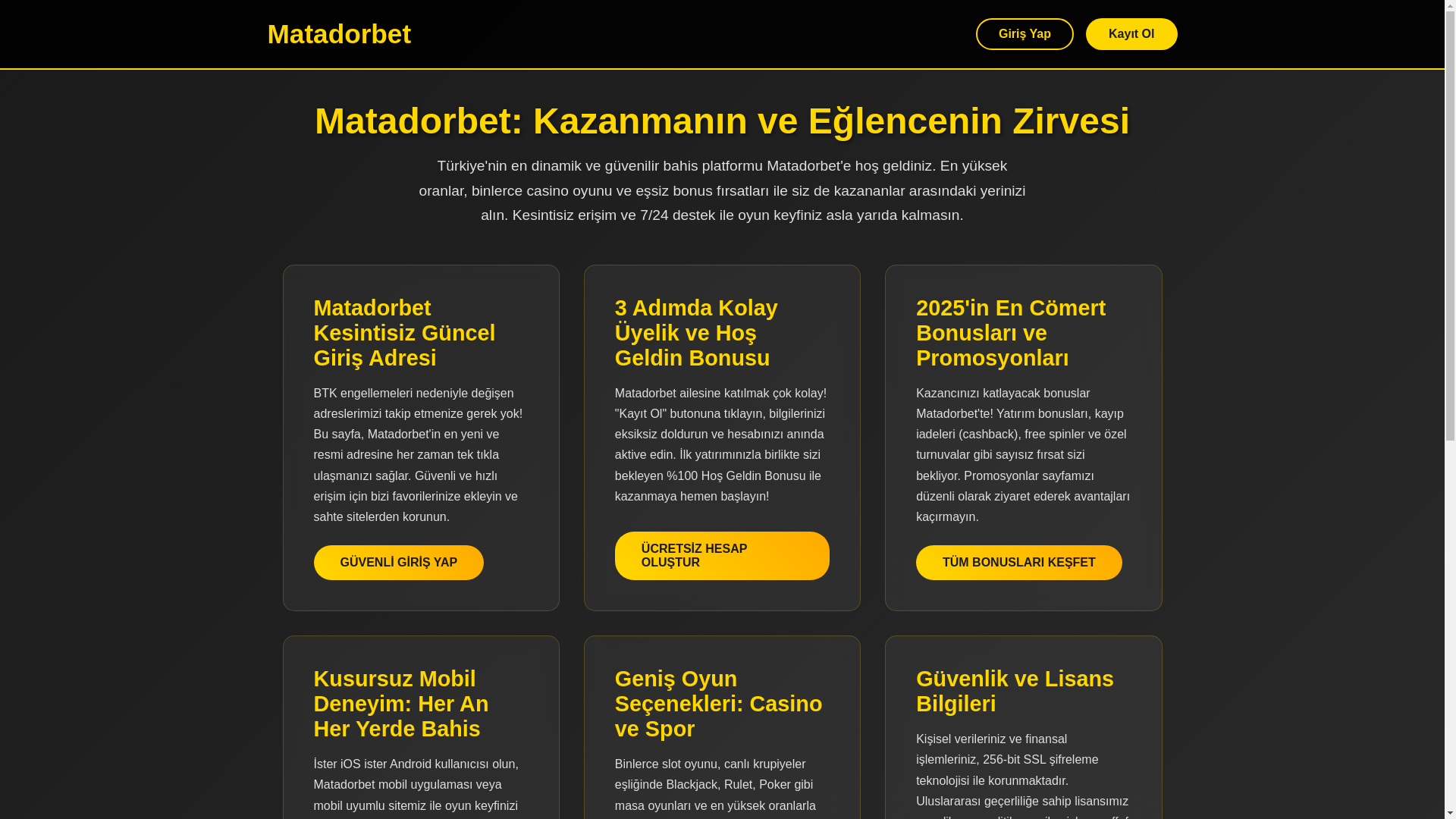 website screenshot of https://matadorbet-deneyim-oyunlari.top/