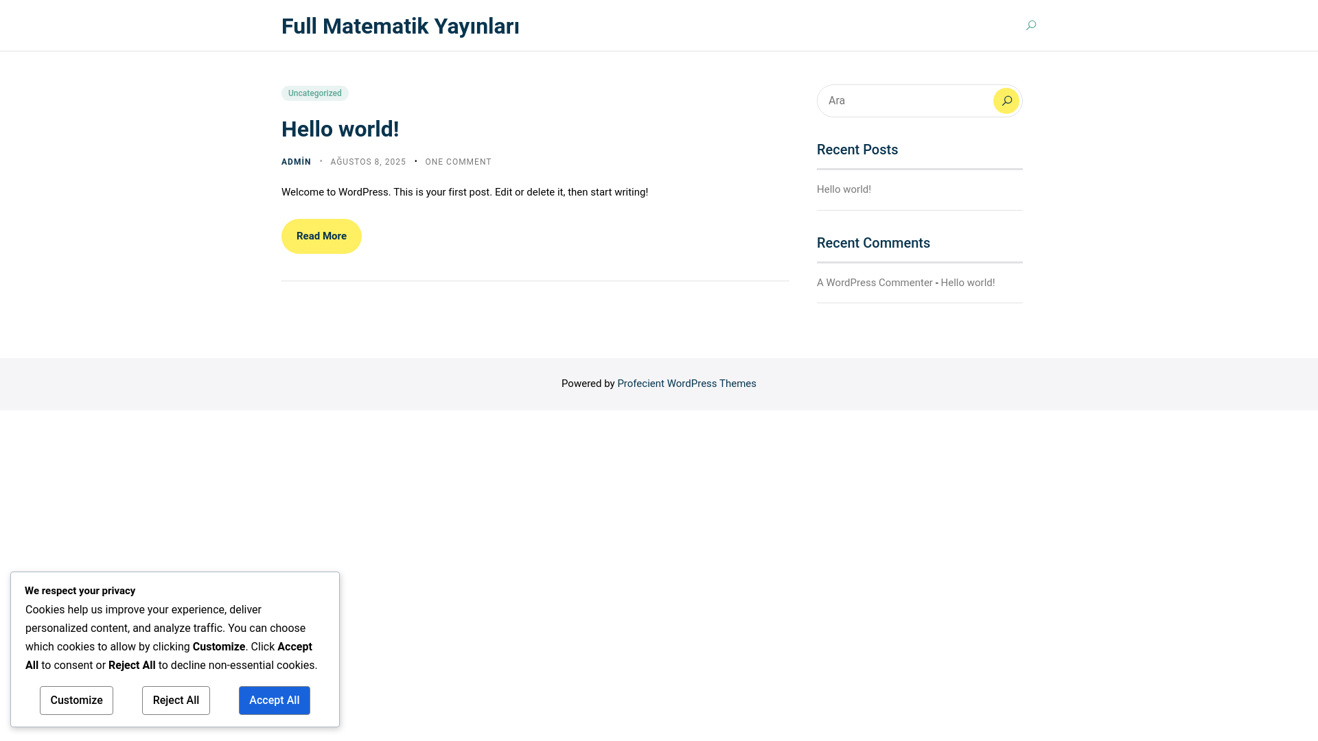website screenshot of https://fullmatematik.com/