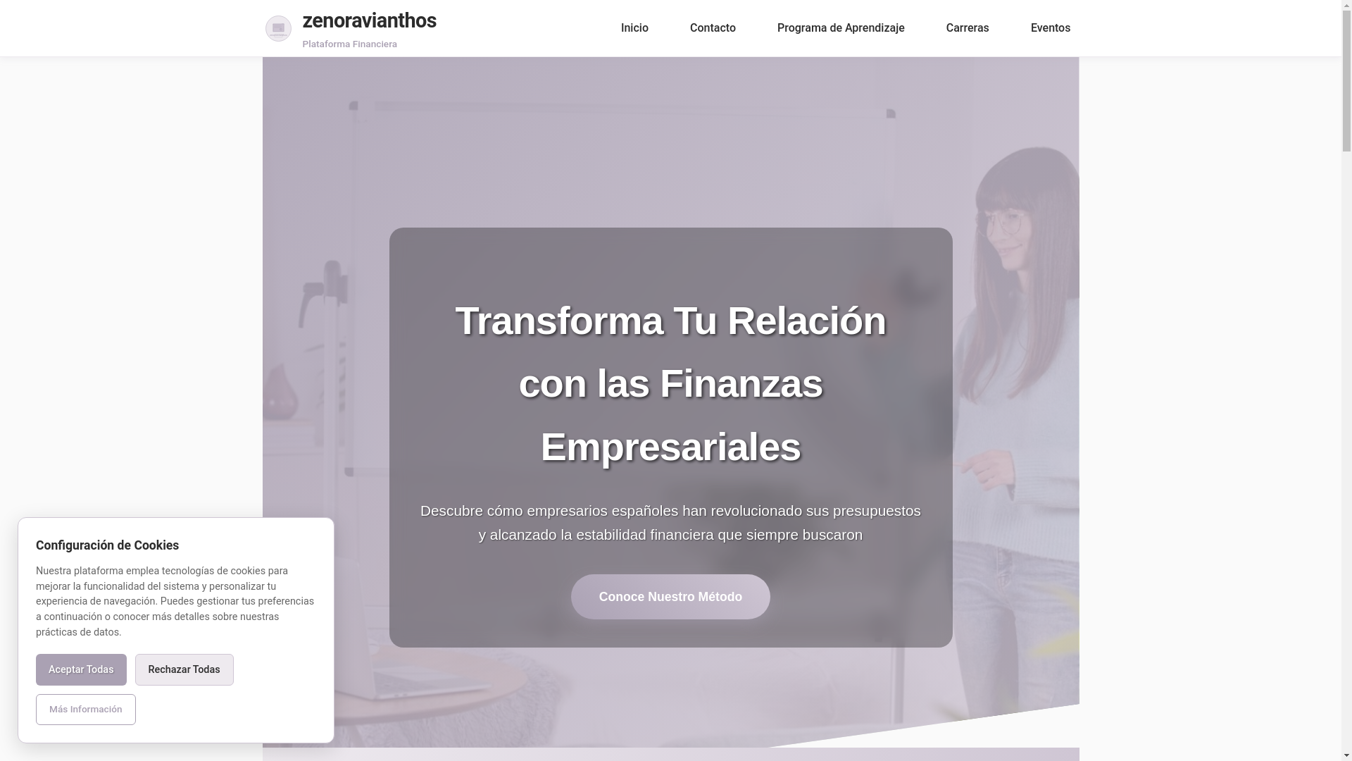 website screenshot of https://zenoravianthos.com/
