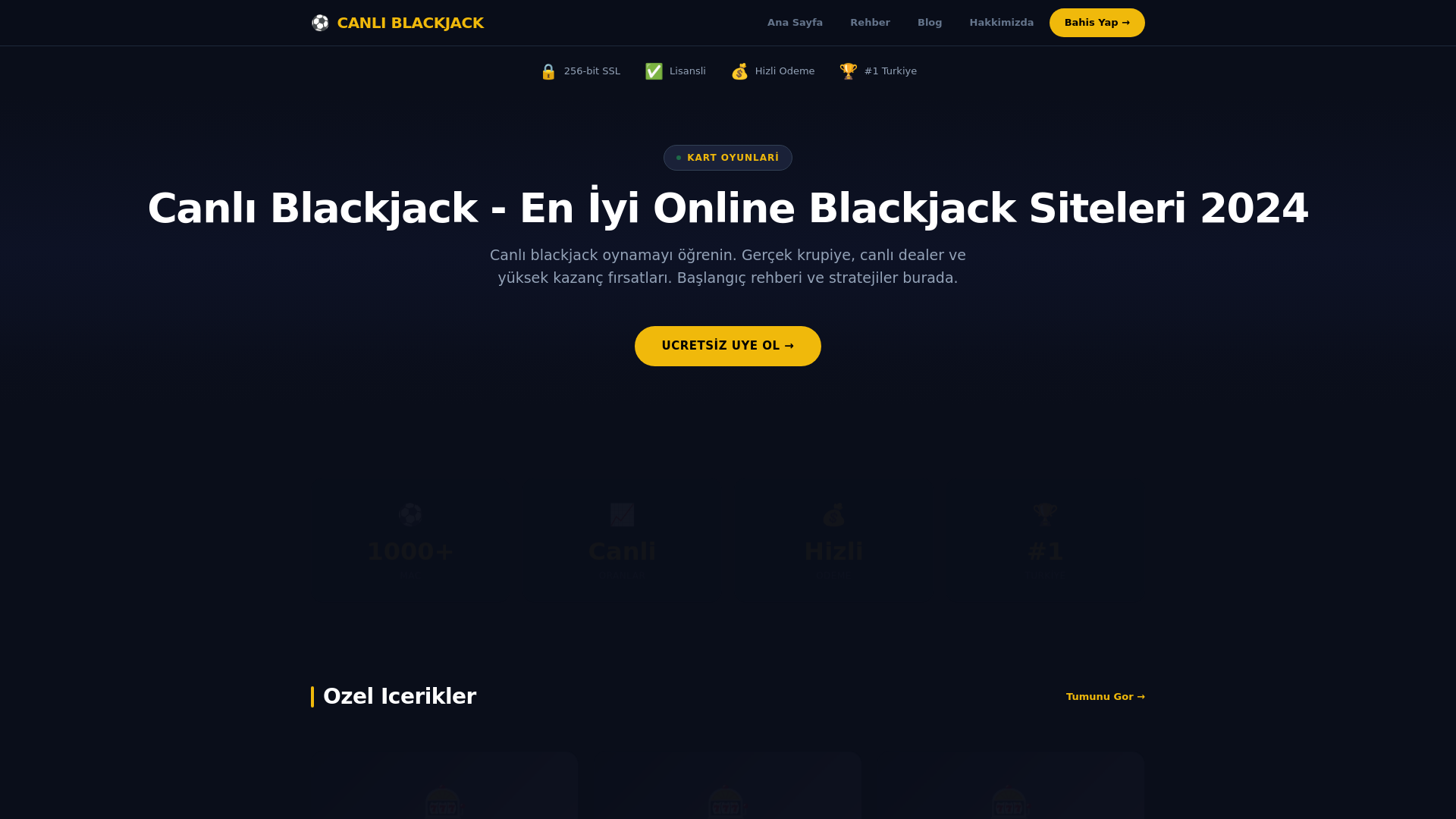 website screenshot of https://canliblackjack.net/