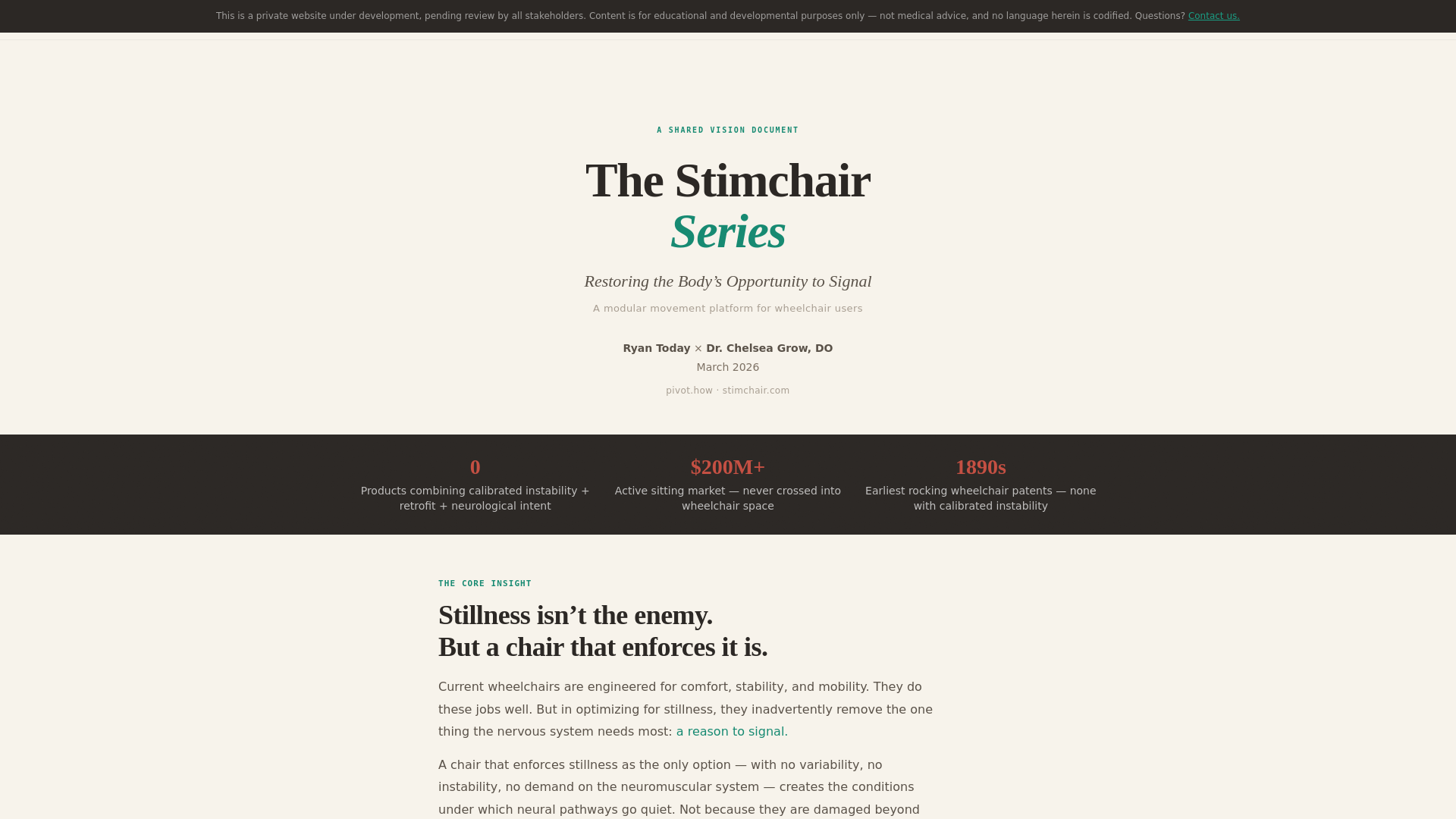 website screenshot of https://stimchair.com/