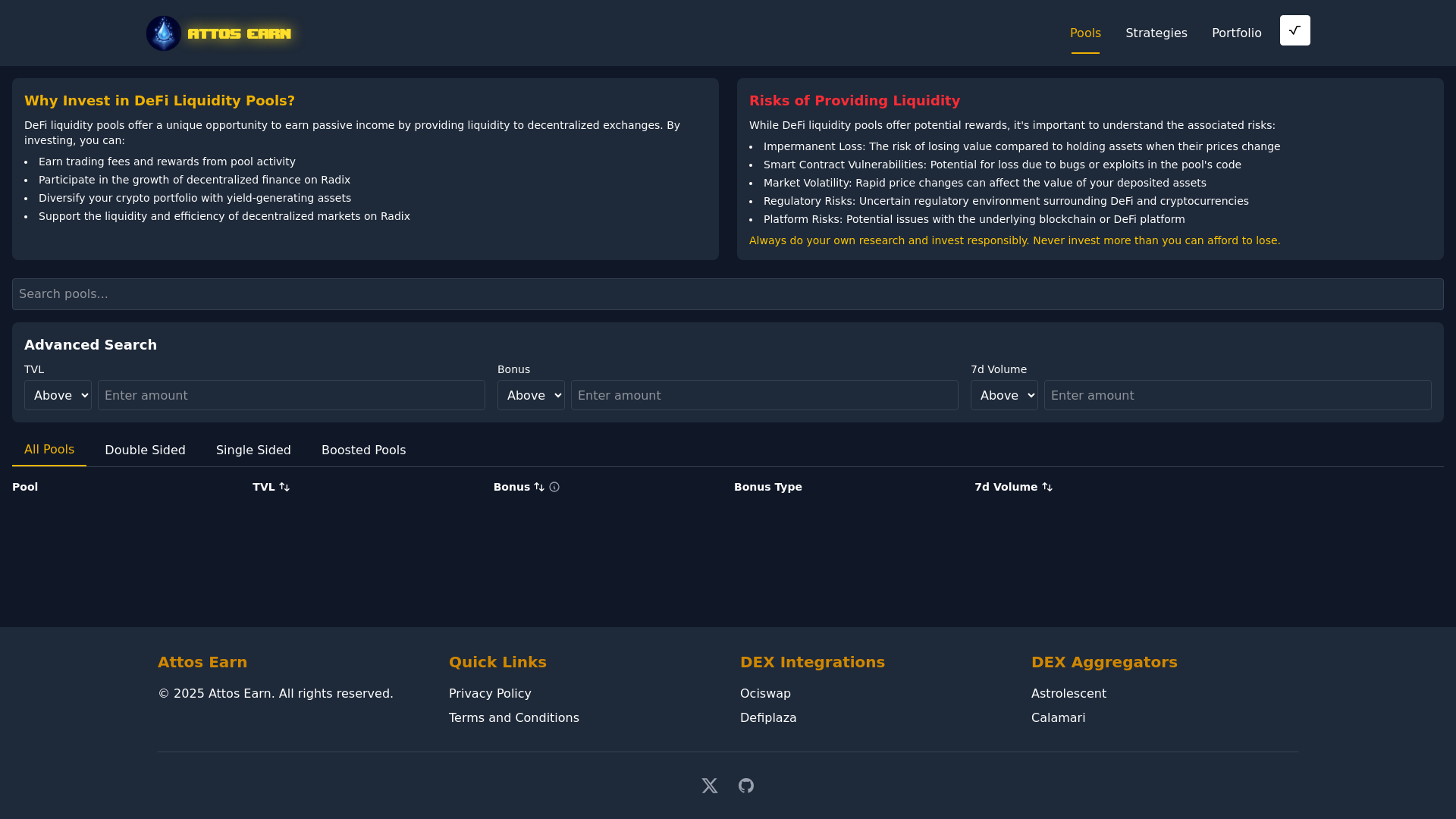 website screenshot of https://attos-earn-frontend.pages.dev/