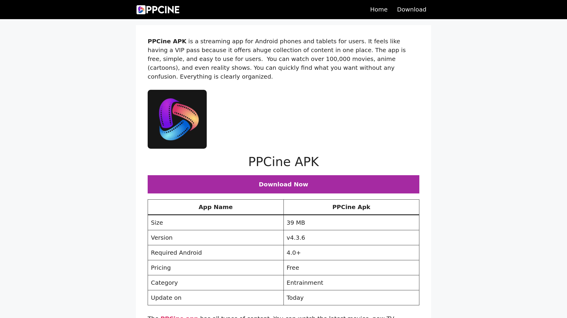 website screenshot of https://ppccine.pro/