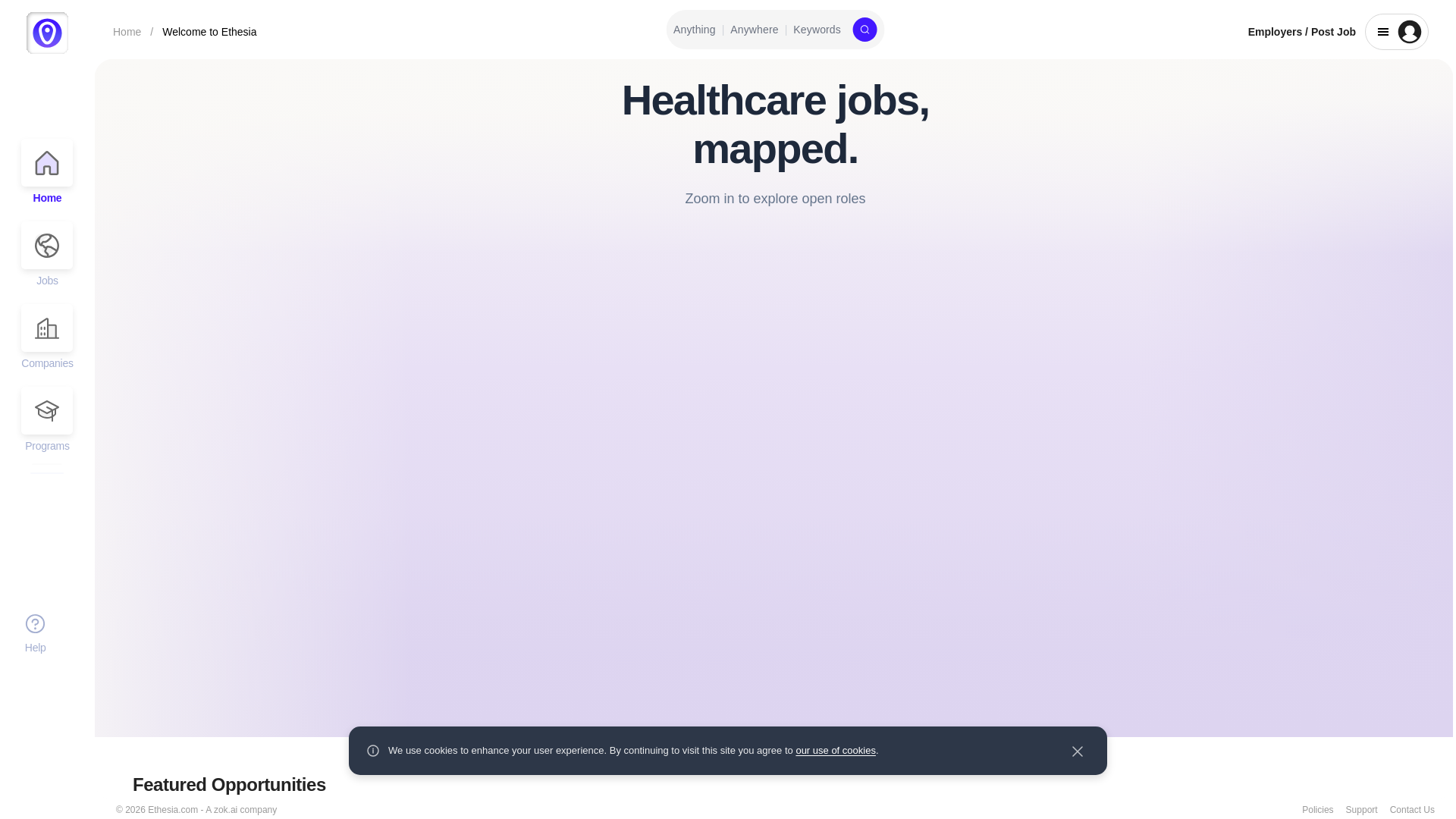 website screenshot of https://joinethesia.com/