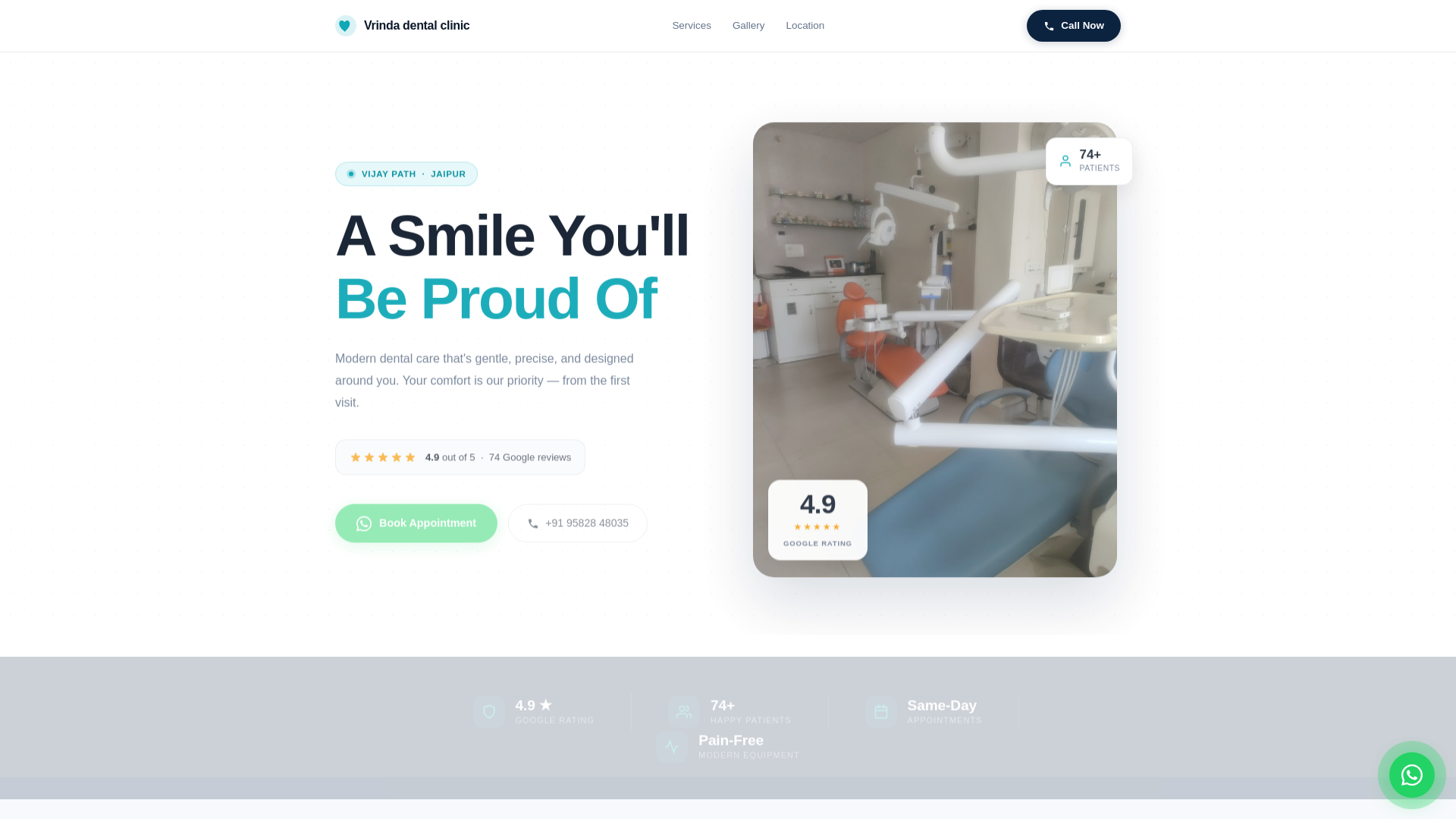 website screenshot of https://vrinda-dental-clinic-jaipur.pages.dev/