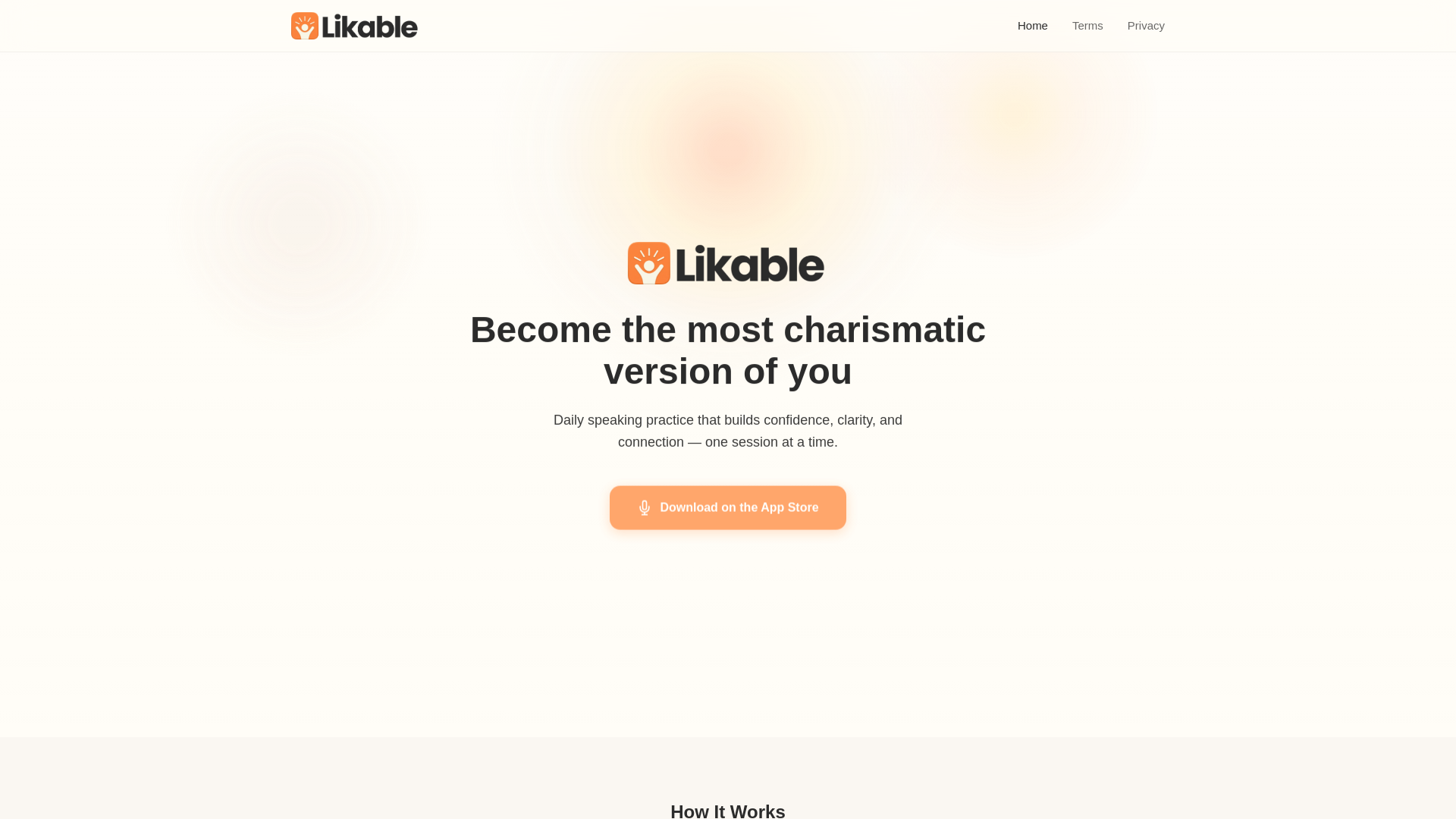 website screenshot of https://likable-landingpage.pages.dev/