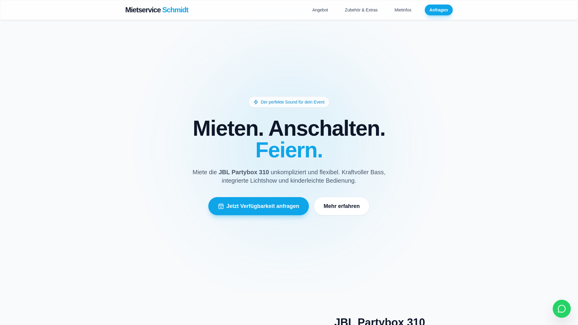 website screenshot of https://mietservice-schmidt.de