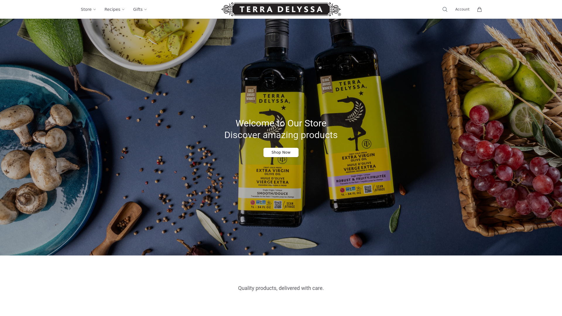 website screenshot of https://terradelyssacollection.shop