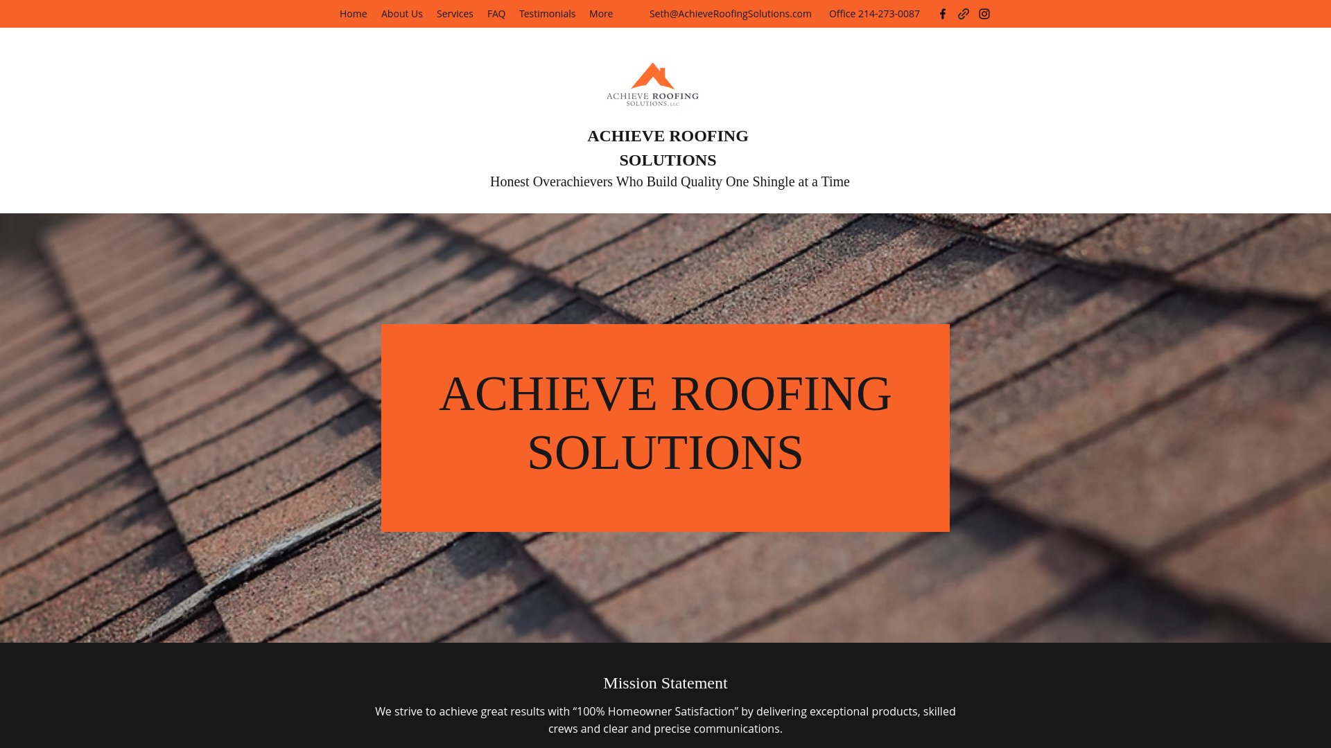 website screenshot of https://achieveroofingsolutions.ai/