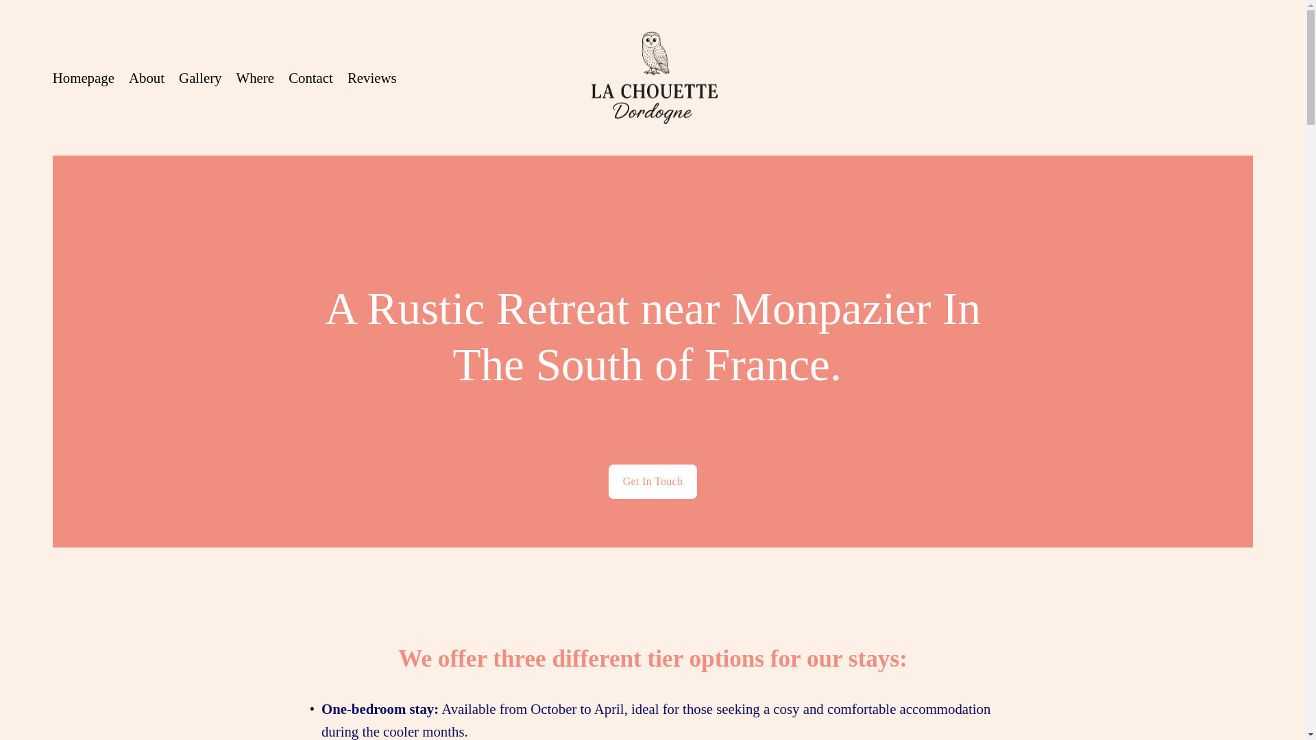 website screenshot of https://lachouettedordogne.co.uk/
