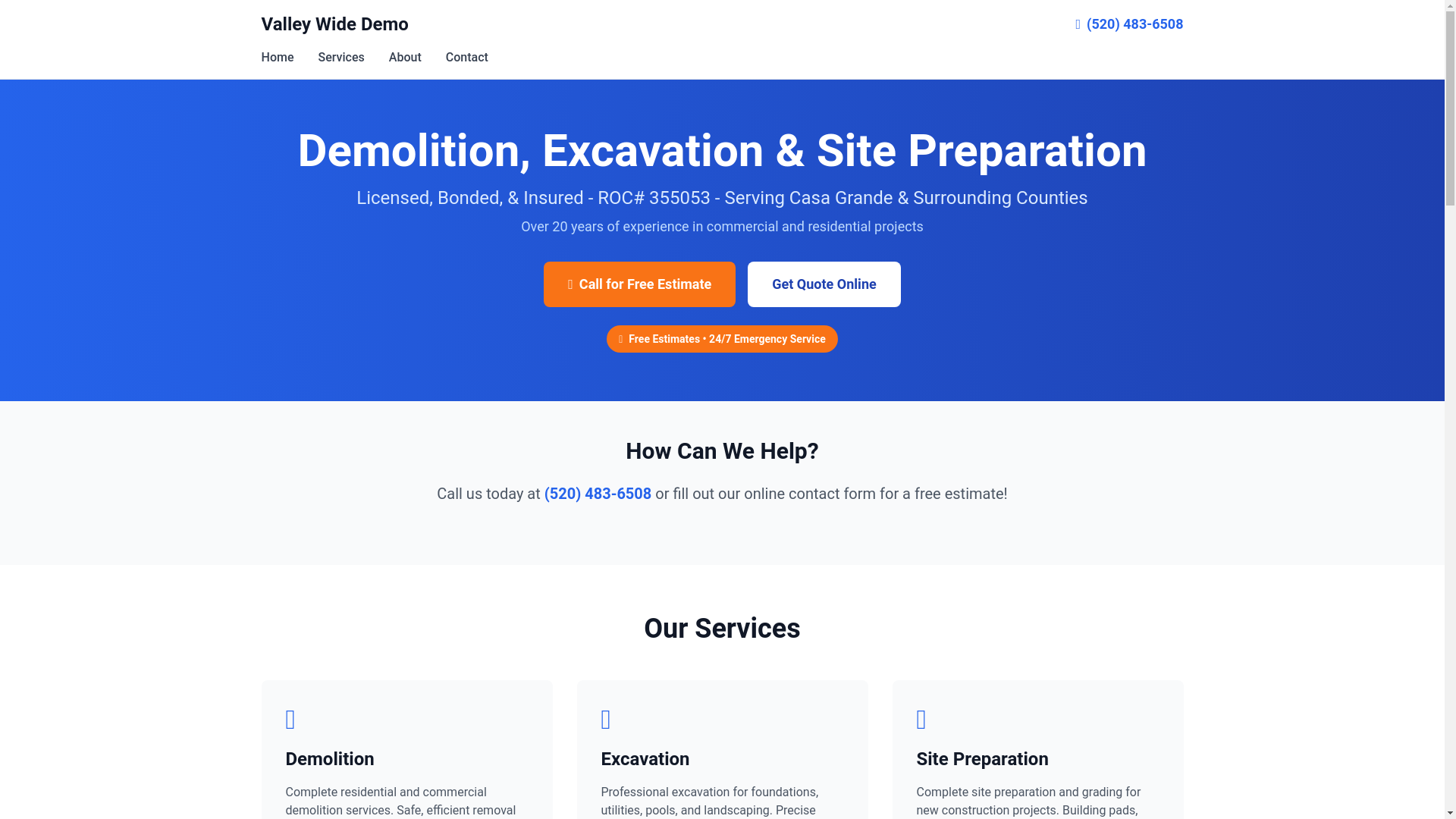 website screenshot of https://valleywidedemo.pages.dev/