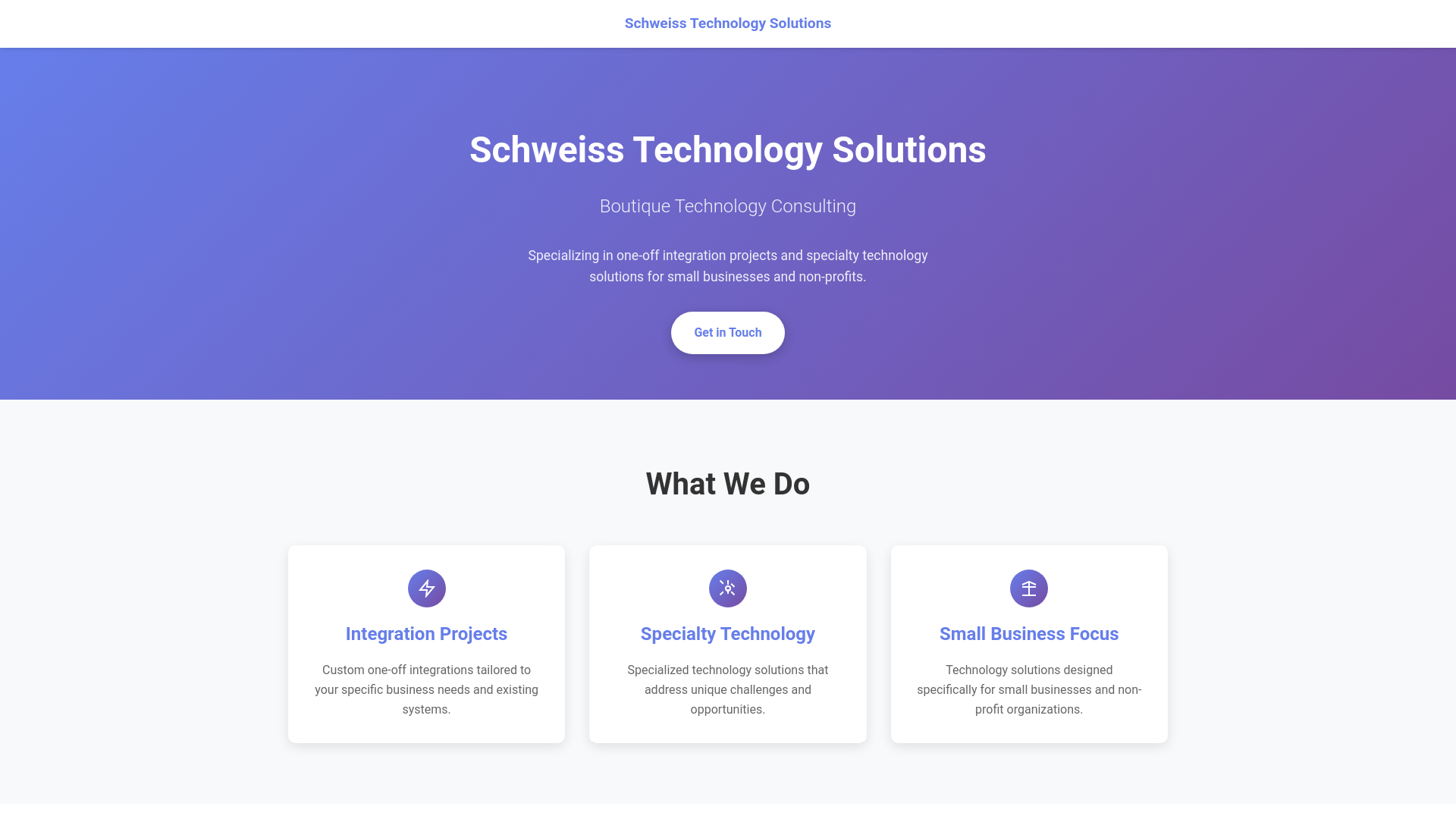 website screenshot of https://schweiss-net.pages.dev/
