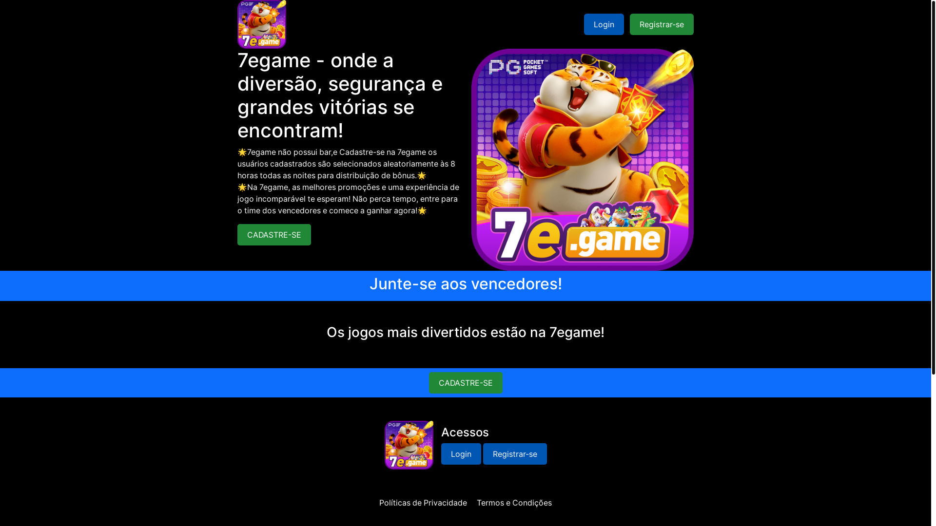 website screenshot of https://7egameapp.com/